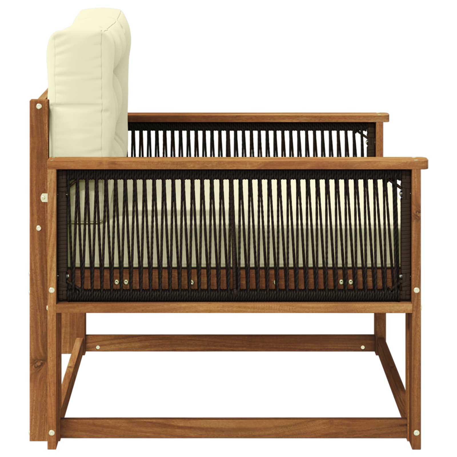 Outdoor Mittelsofa Massivholz Akazie Natur