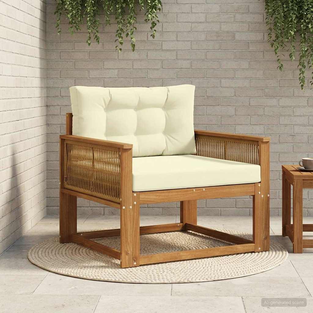 Outdoor Mittelsofa Massivholz Akazie Natur