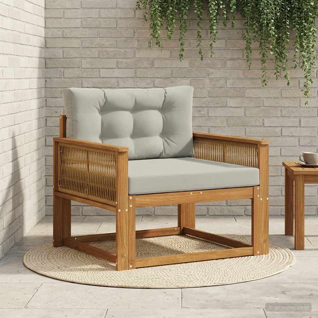 Outdoor Mittelsofa Massivholz Akazie Natur
