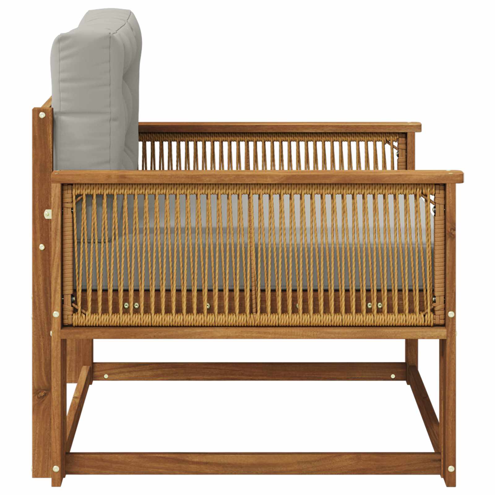 Outdoor Mittelsofa Massivholz Akazie Natur