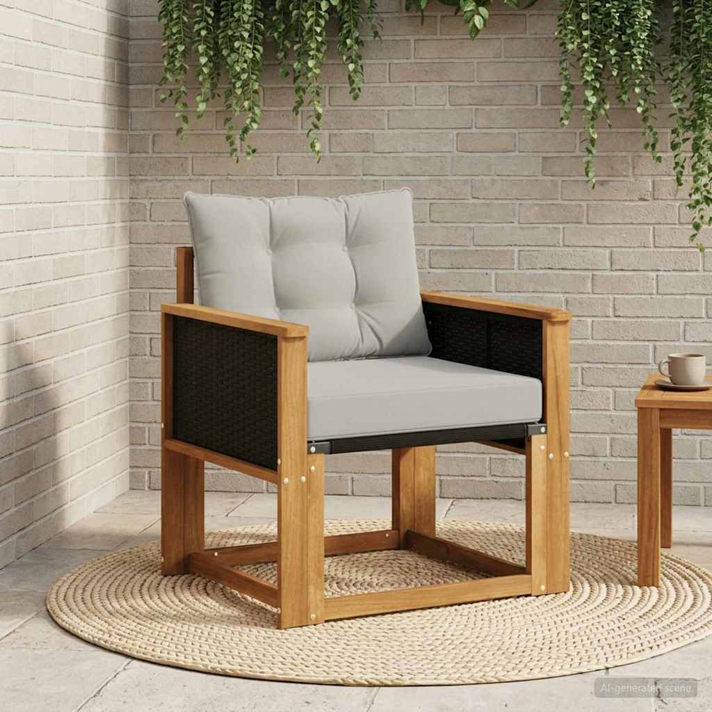Outdoor Mittelsofa Massivholz Akazie Natur