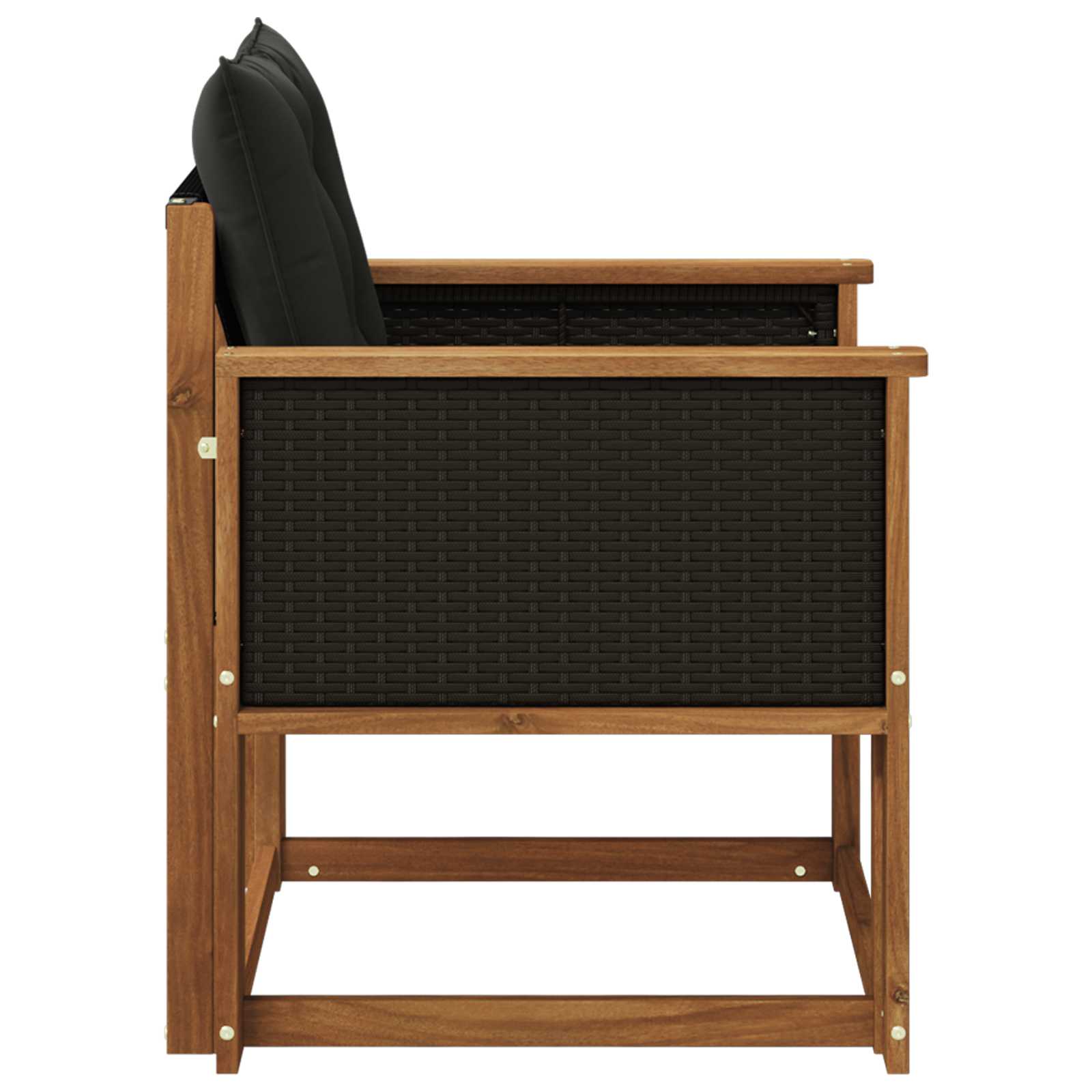 Outdoor Mittelsofa Massivholz Akazie Natur