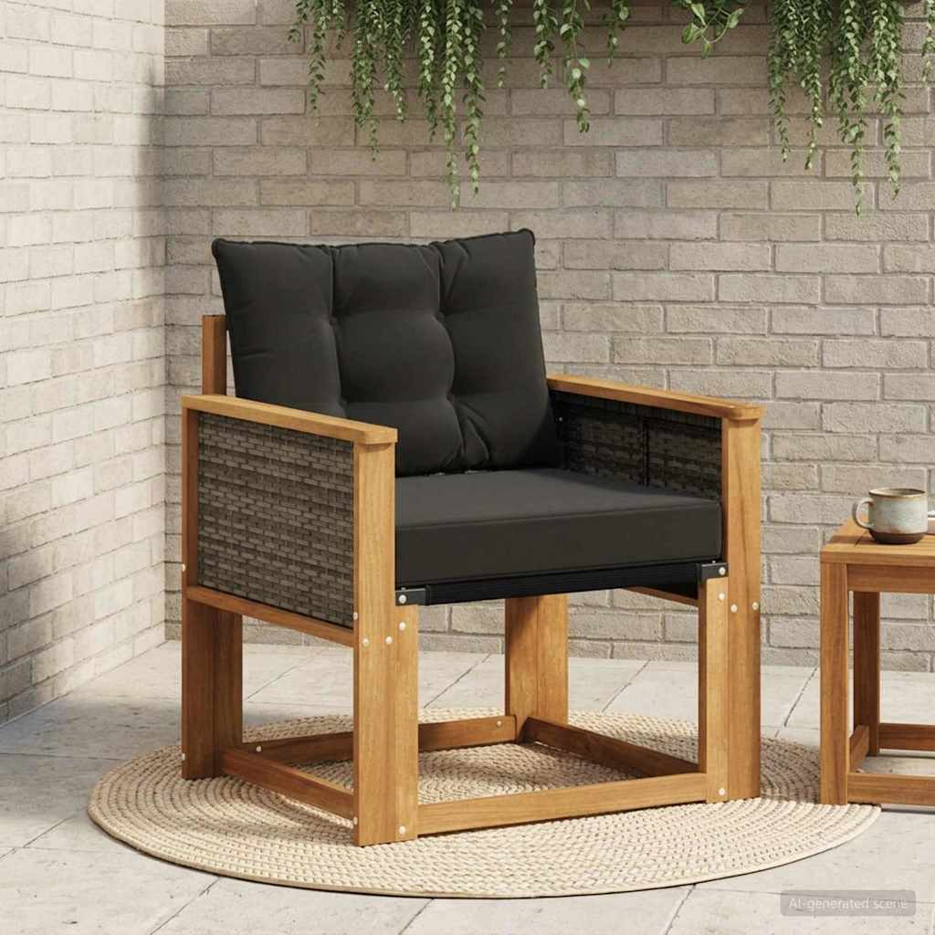 Outdoor Mittelsofa Massivholz Akazie Natur