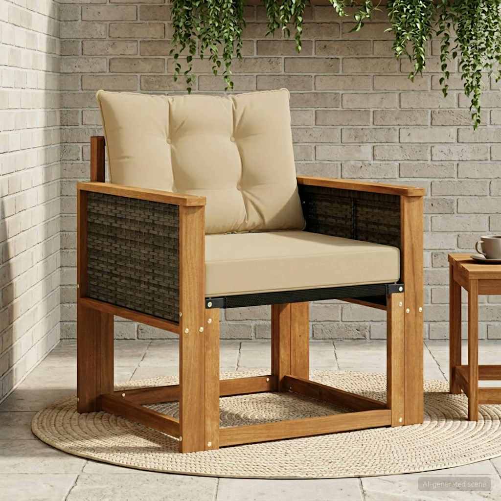 Outdoor Mittelsofa Massivholz Akazie Natur
