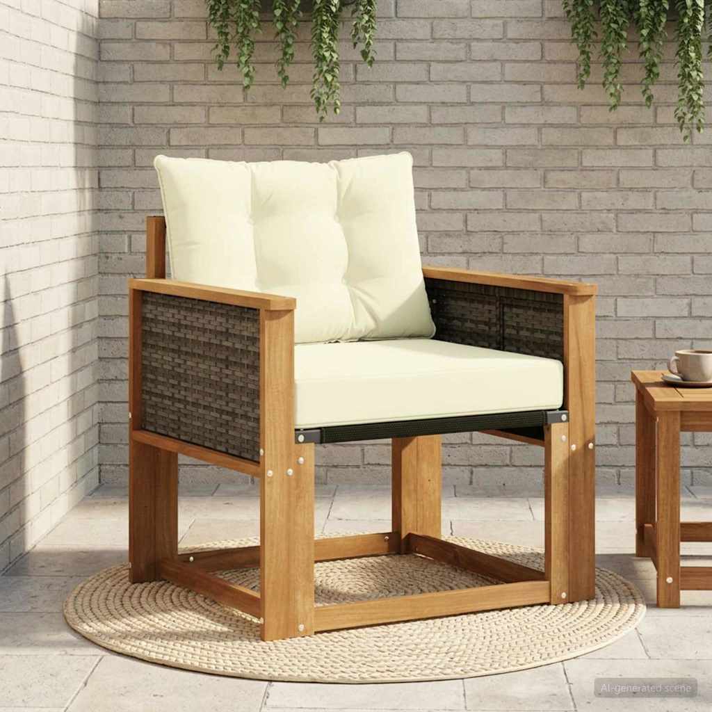 Outdoor Mittelsofa Massivholz Akazie Natur
