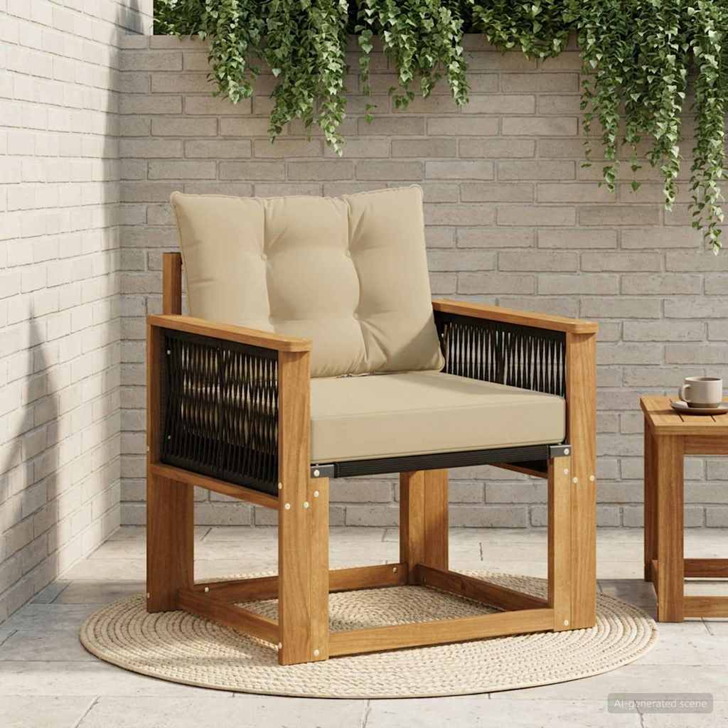 Outdoor Mittelsofa Massivholz Akazie Natur
