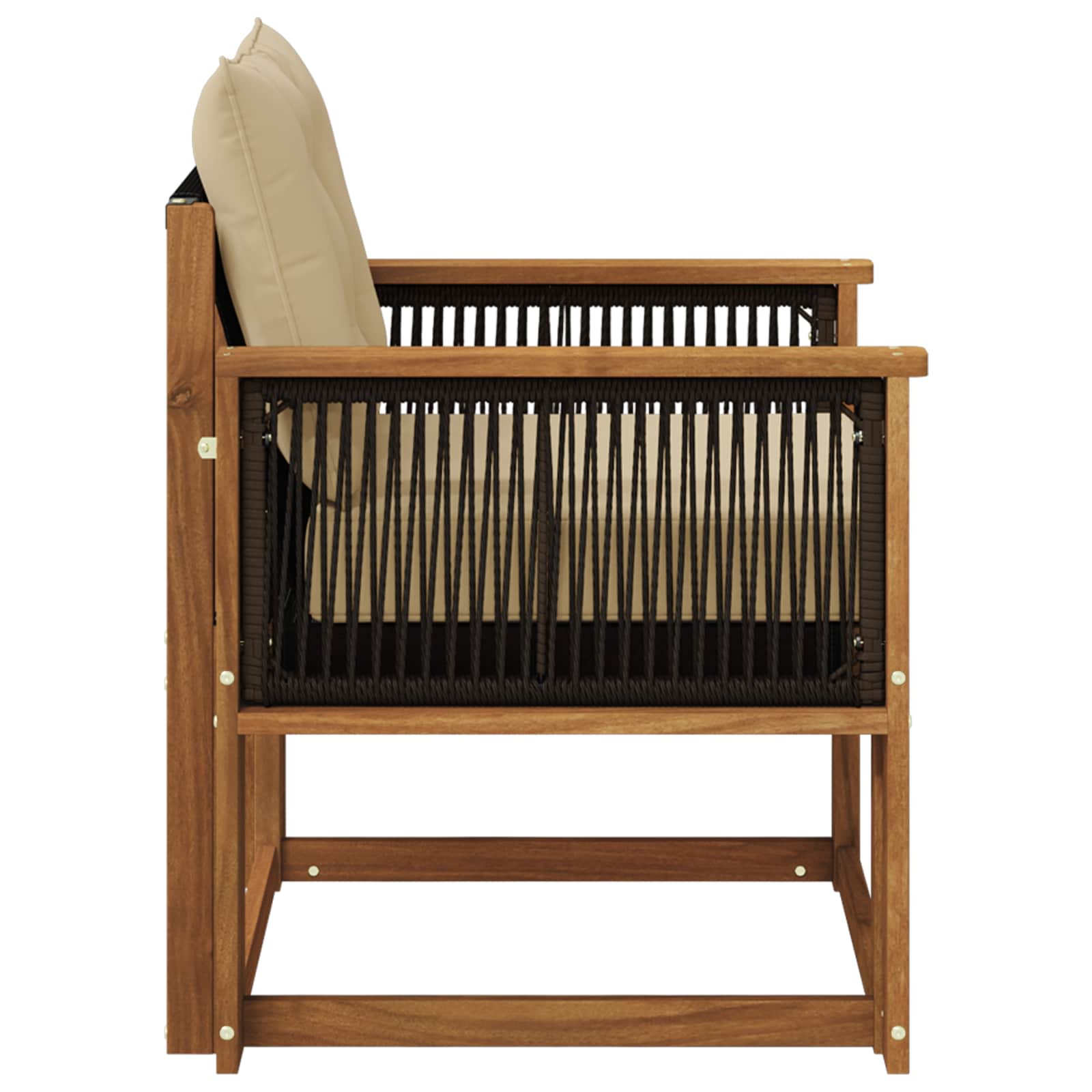 Outdoor Mittelsofa Massivholz Akazie Natur