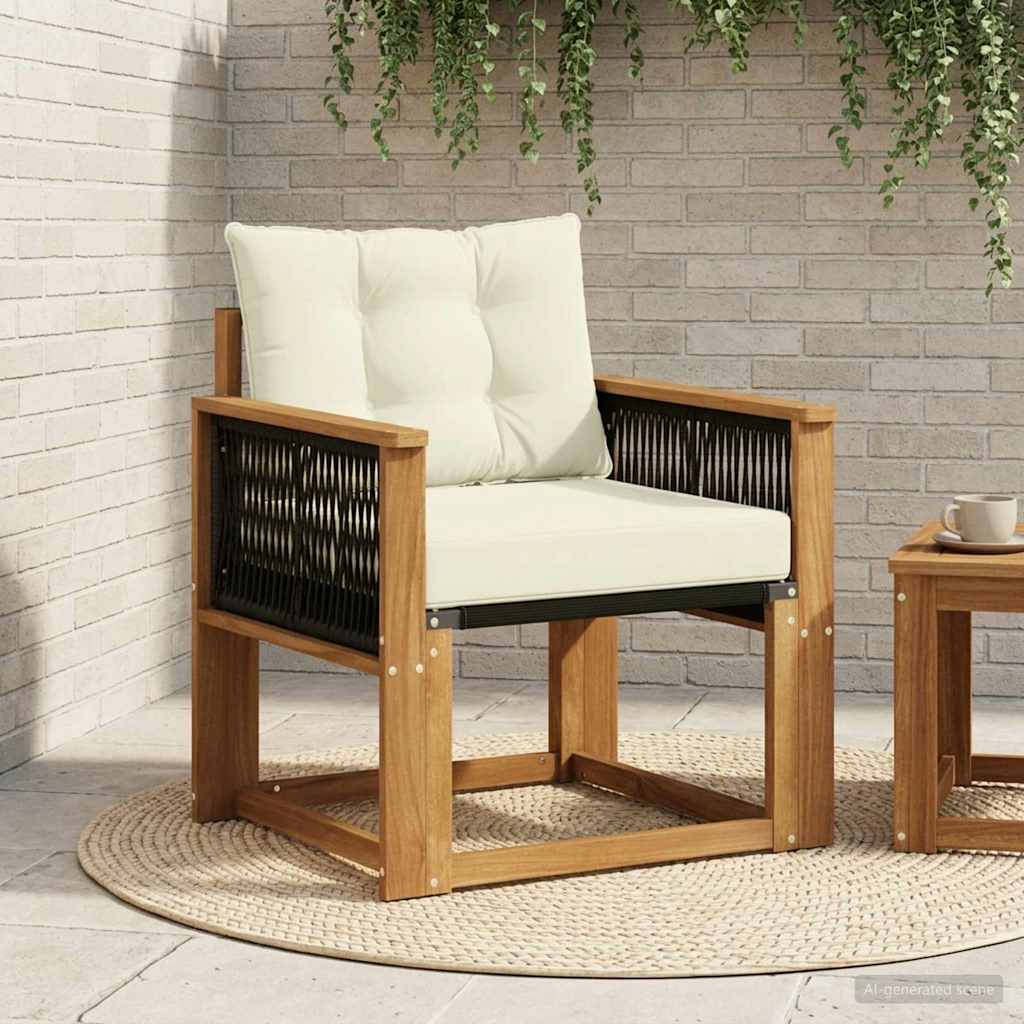Outdoor Mittelsofa Massivholz Akazie Natur