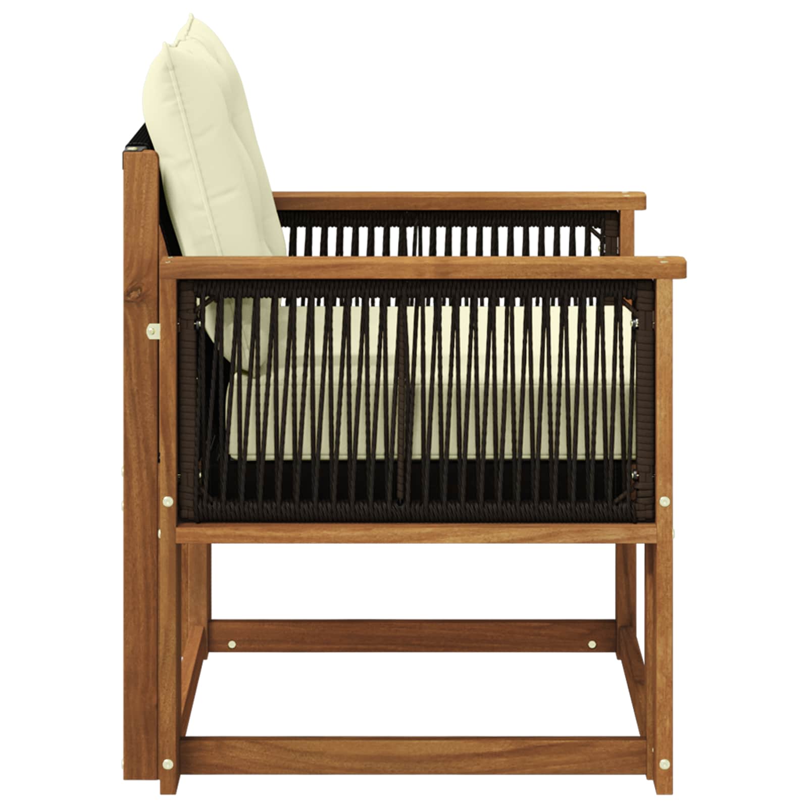 Outdoor Mittelsofa Massivholz Akazie Natur