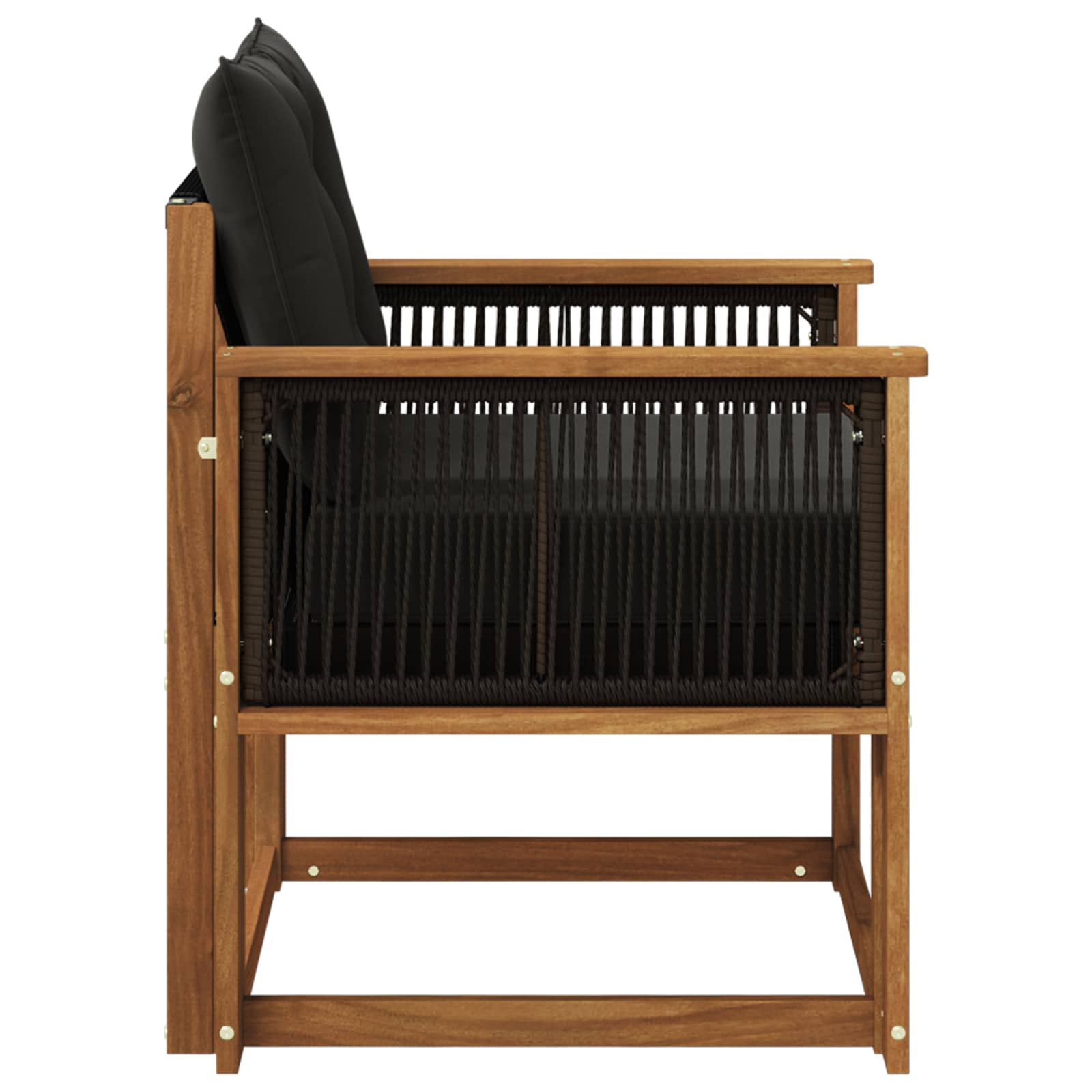 Outdoor Mittelsofa Massivholz Akazie Natur
