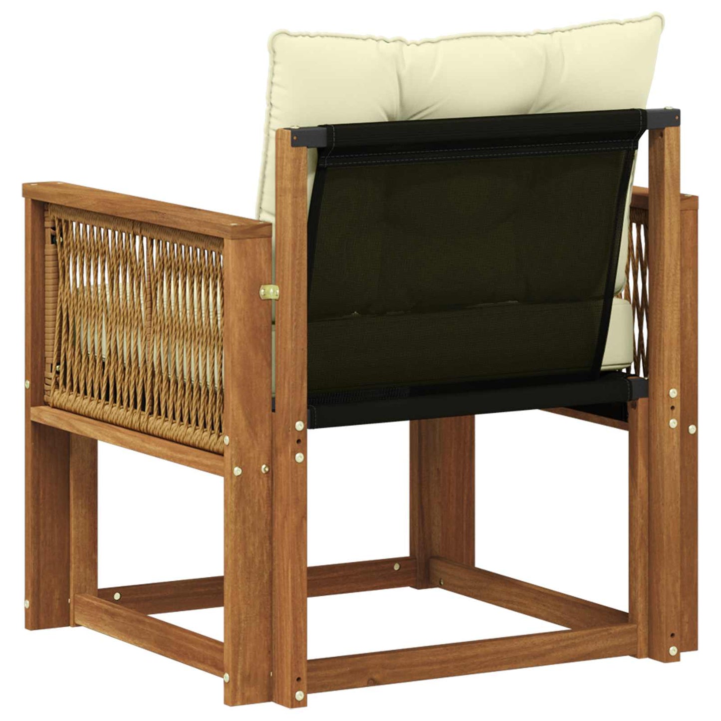 Outdoor Mittelsofa Massives Akazienholz und Textilene Natur