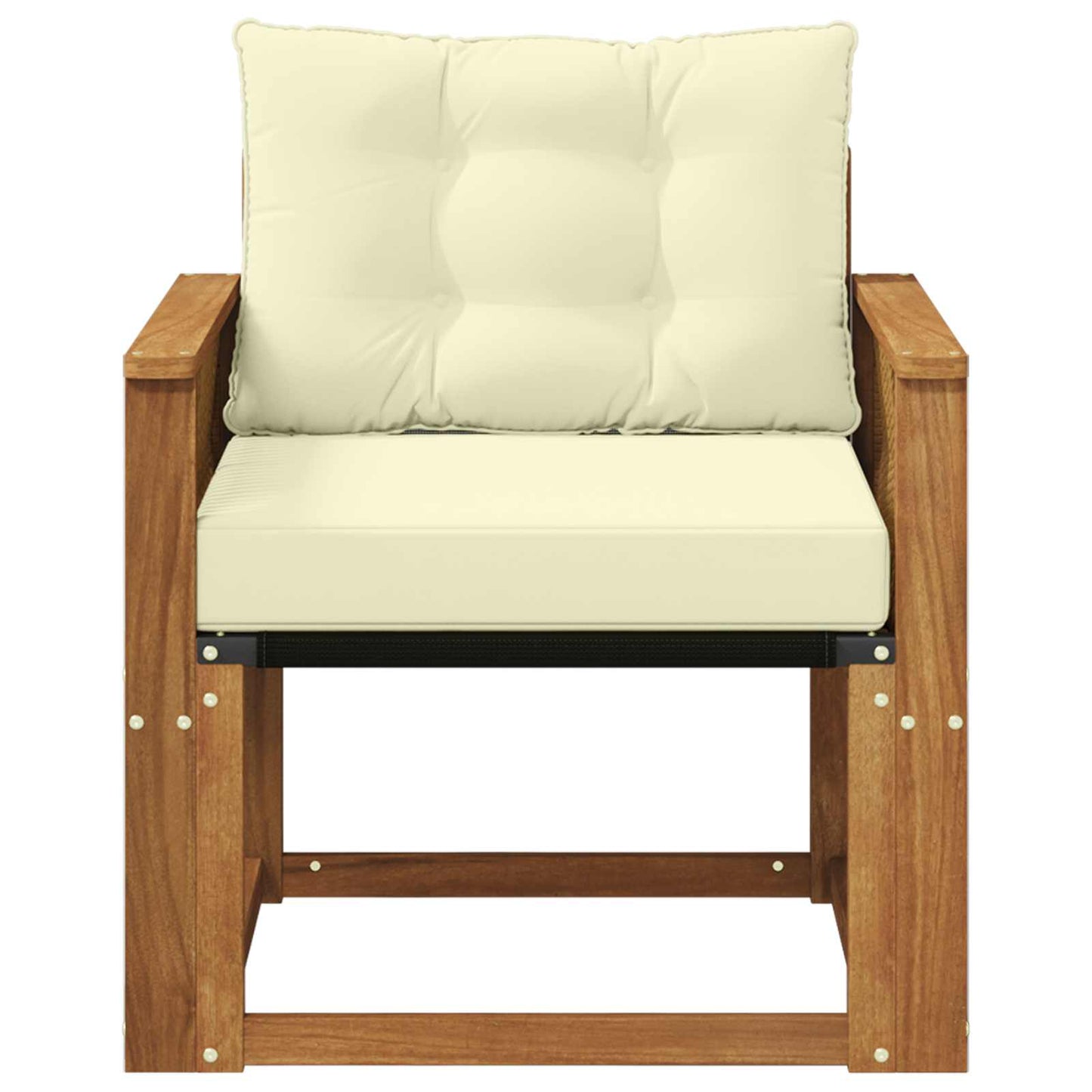 Outdoor Mittelsofa Massives Akazienholz und Textilene Natur