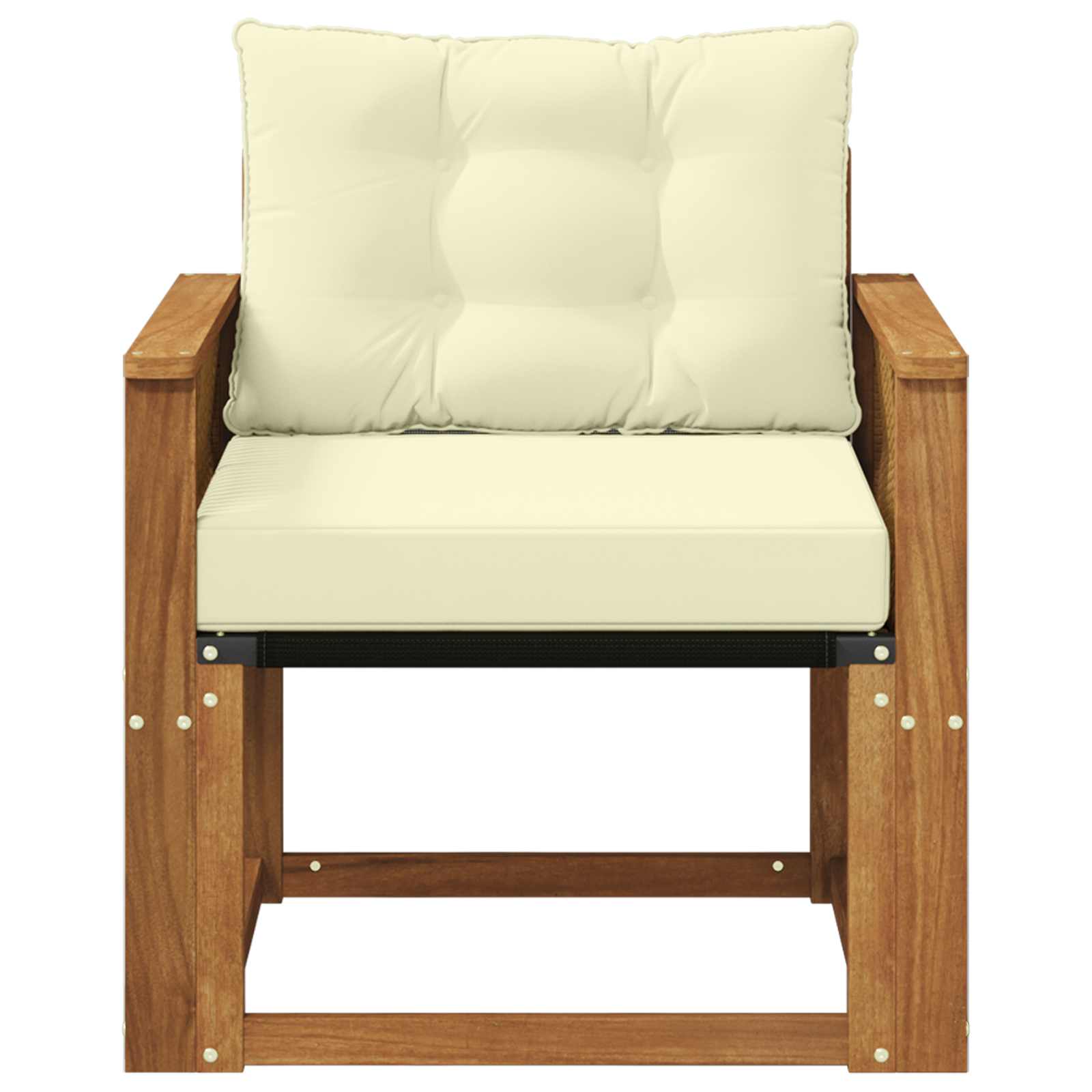 Outdoor Mittelsofa Massives Akazienholz und Textilene Natur