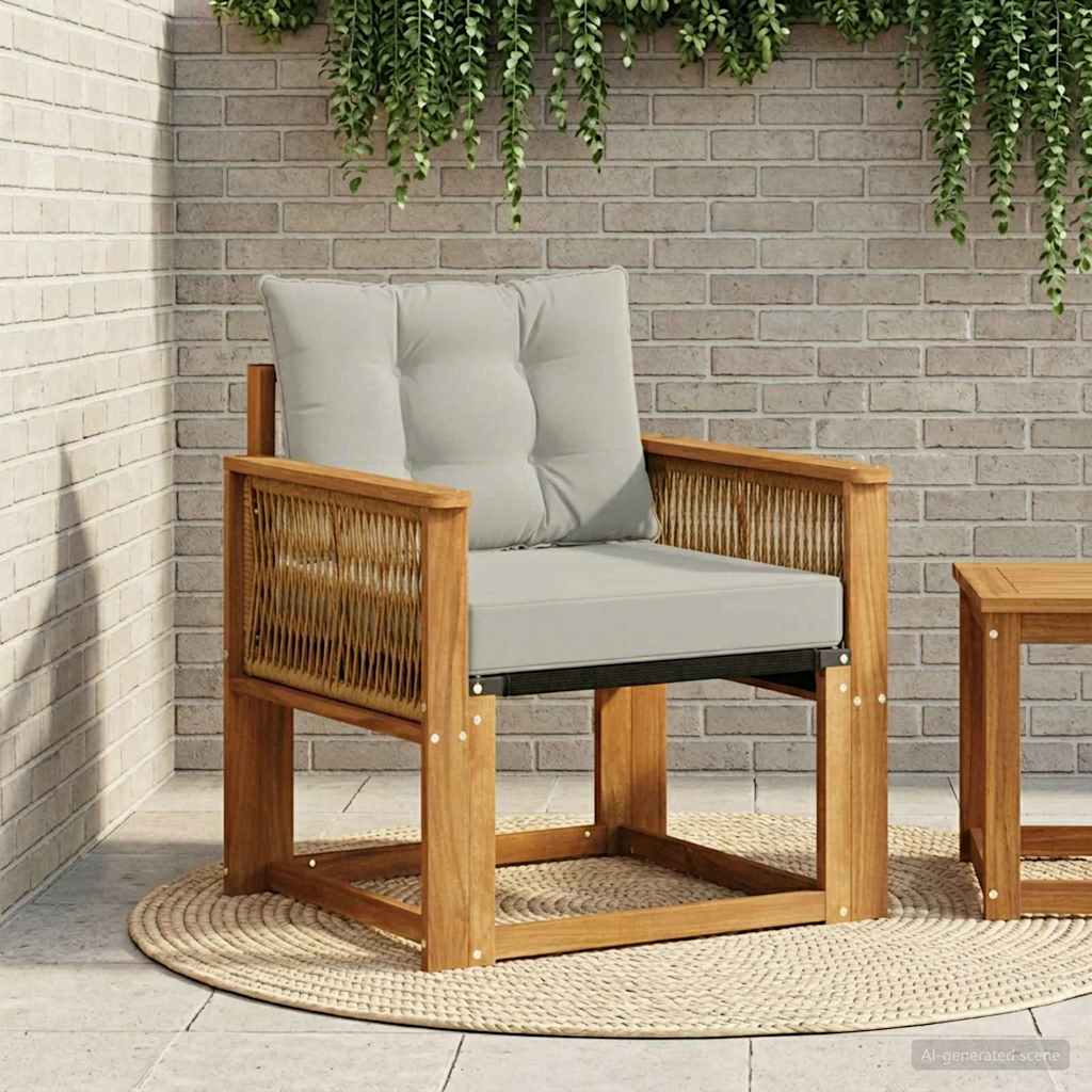 Outdoor-Sofa Massivholz Akazie Natur