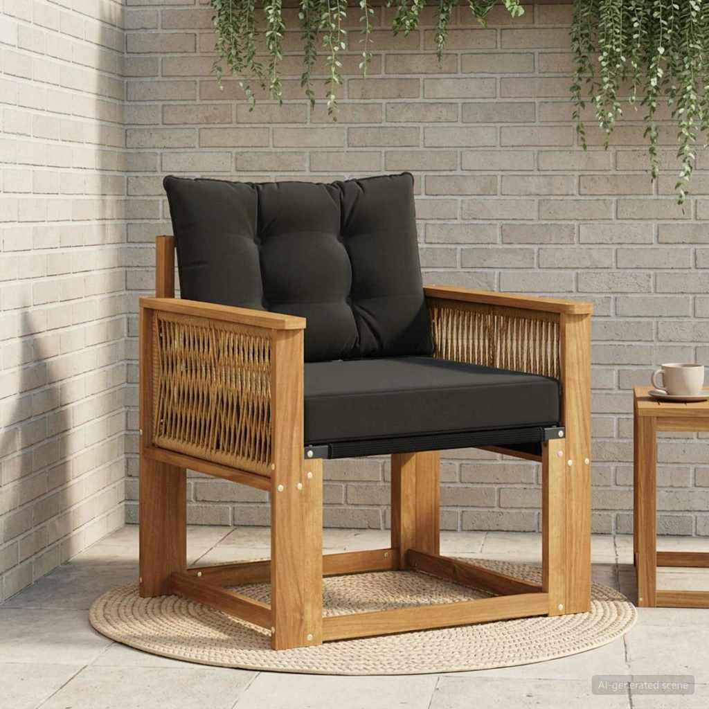 Outdoor Mittelsofa Massivholz Akazie Natur