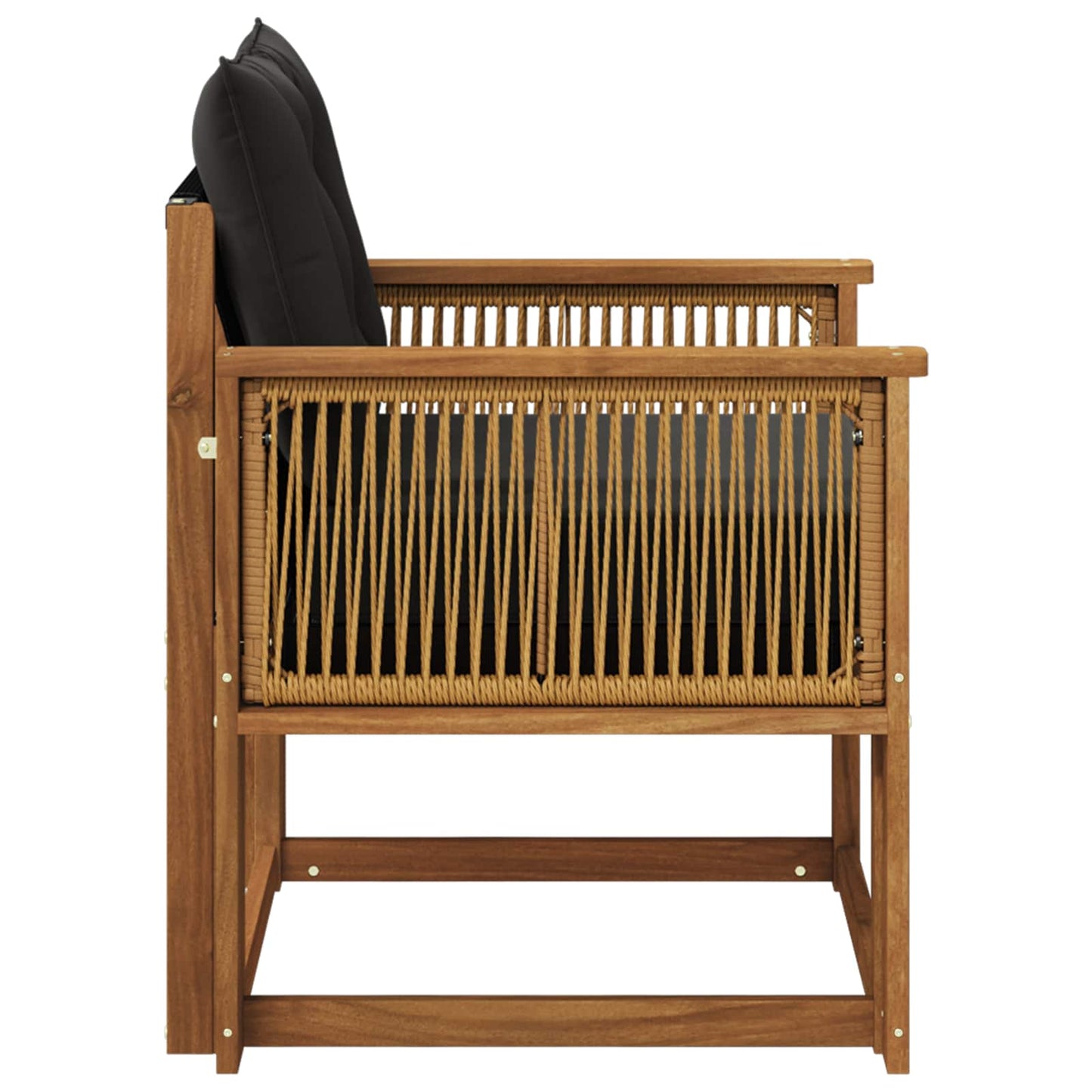 Outdoor Mittelsofa Massivholz Akazie Natur