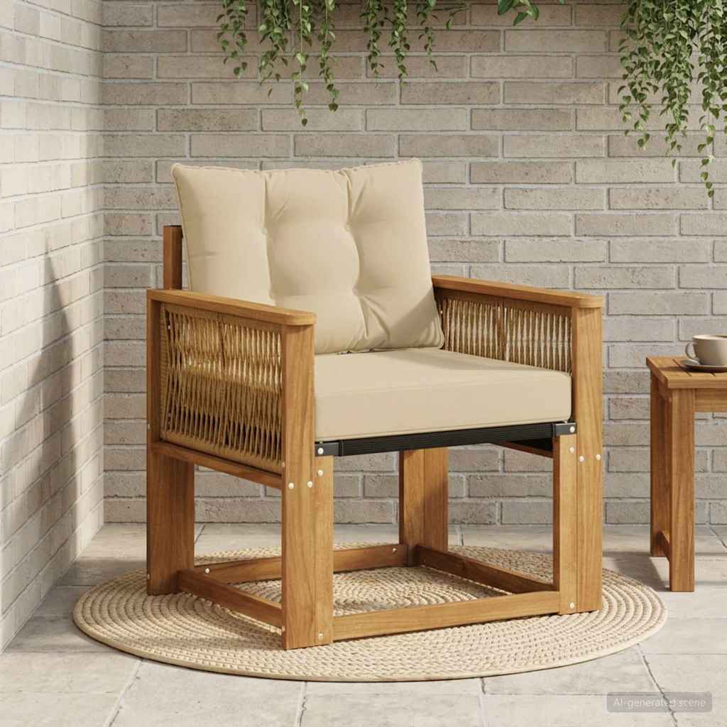 Outdoor Mittelsofa Massivholz Akazie Natur