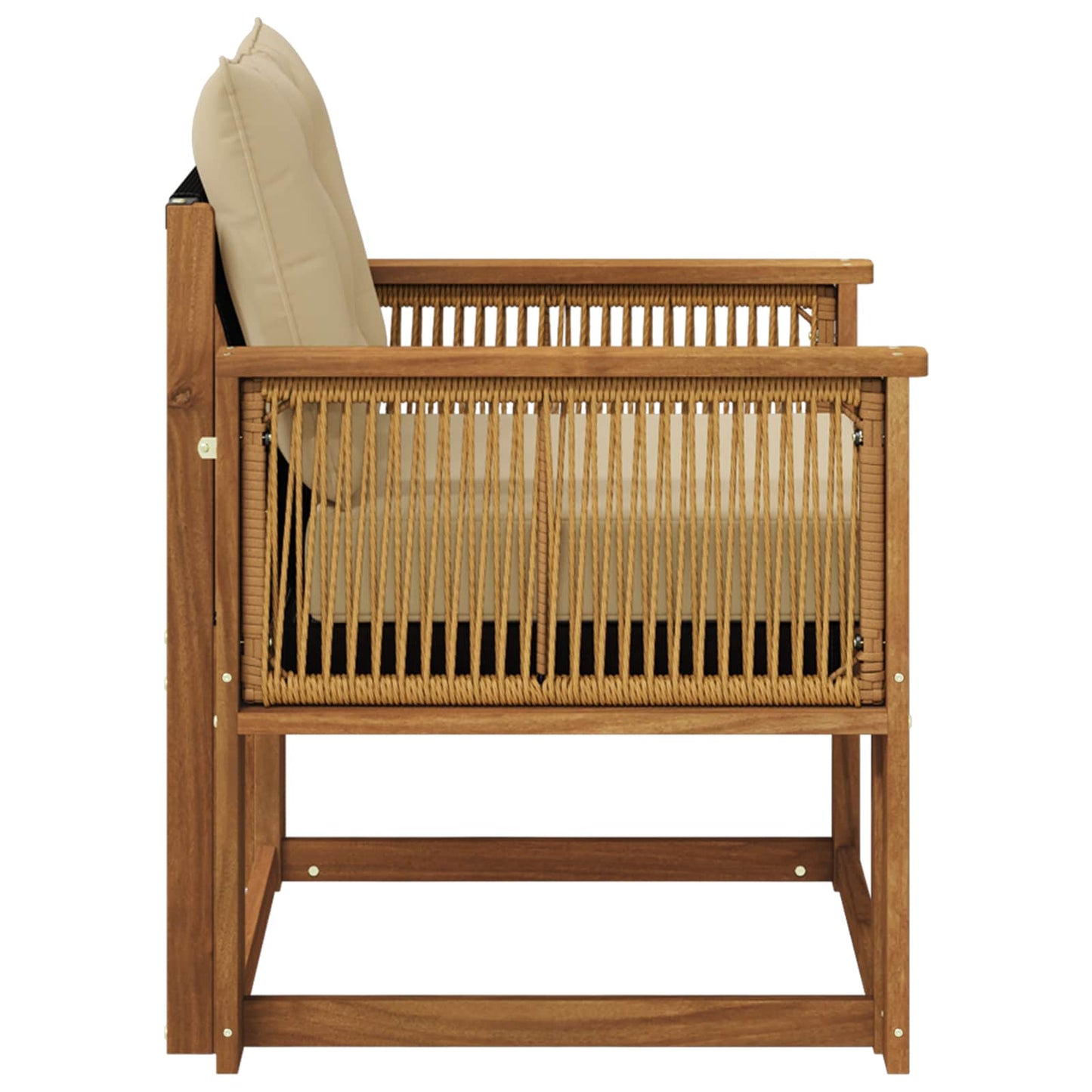 Outdoor Mittelsofa Massivholz Akazie Natur