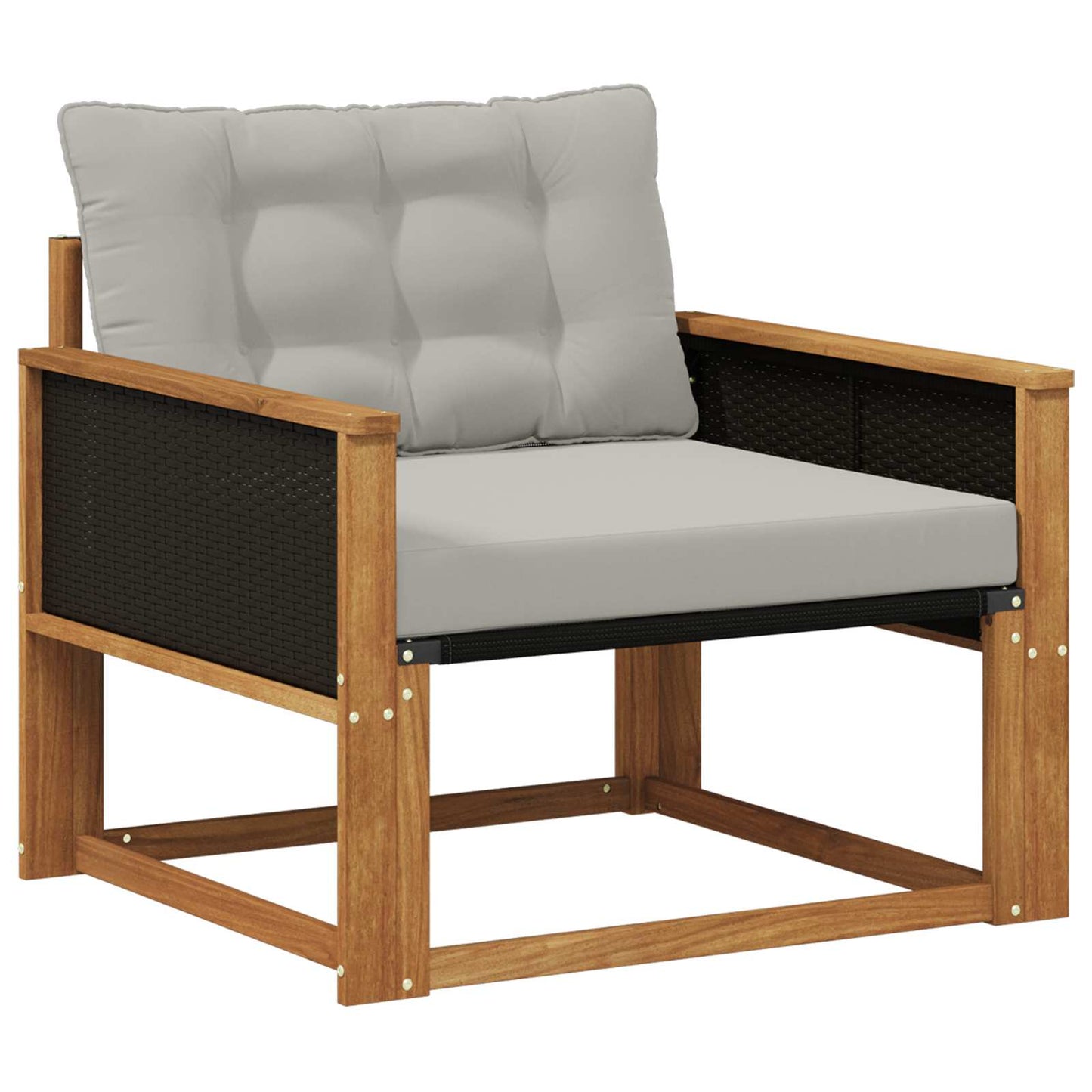Outdoor-Sofagarnitur Massives Akazienholz und Textilene Natur