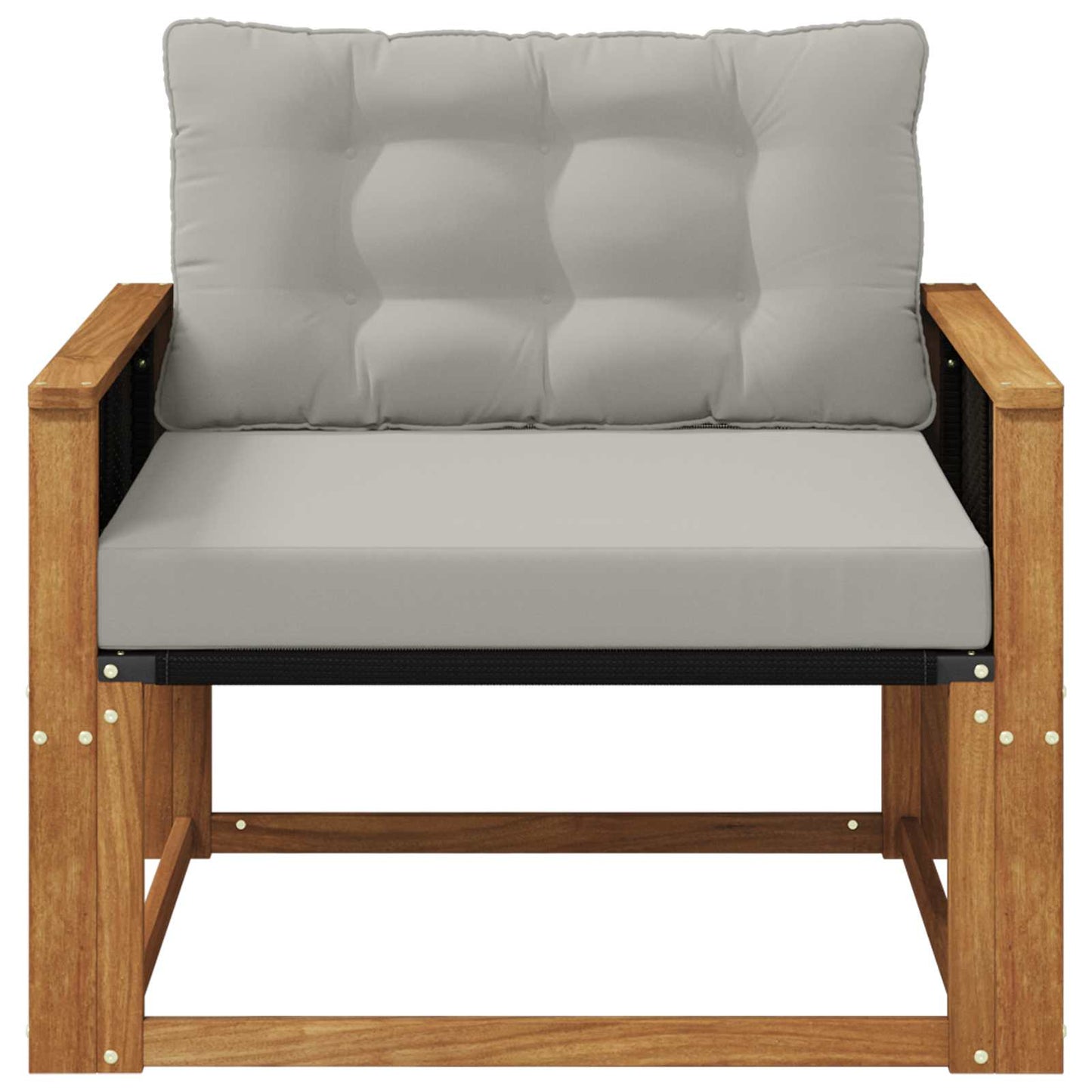 Outdoor-Sofagarnitur Massives Akazienholz und Textilene Natur