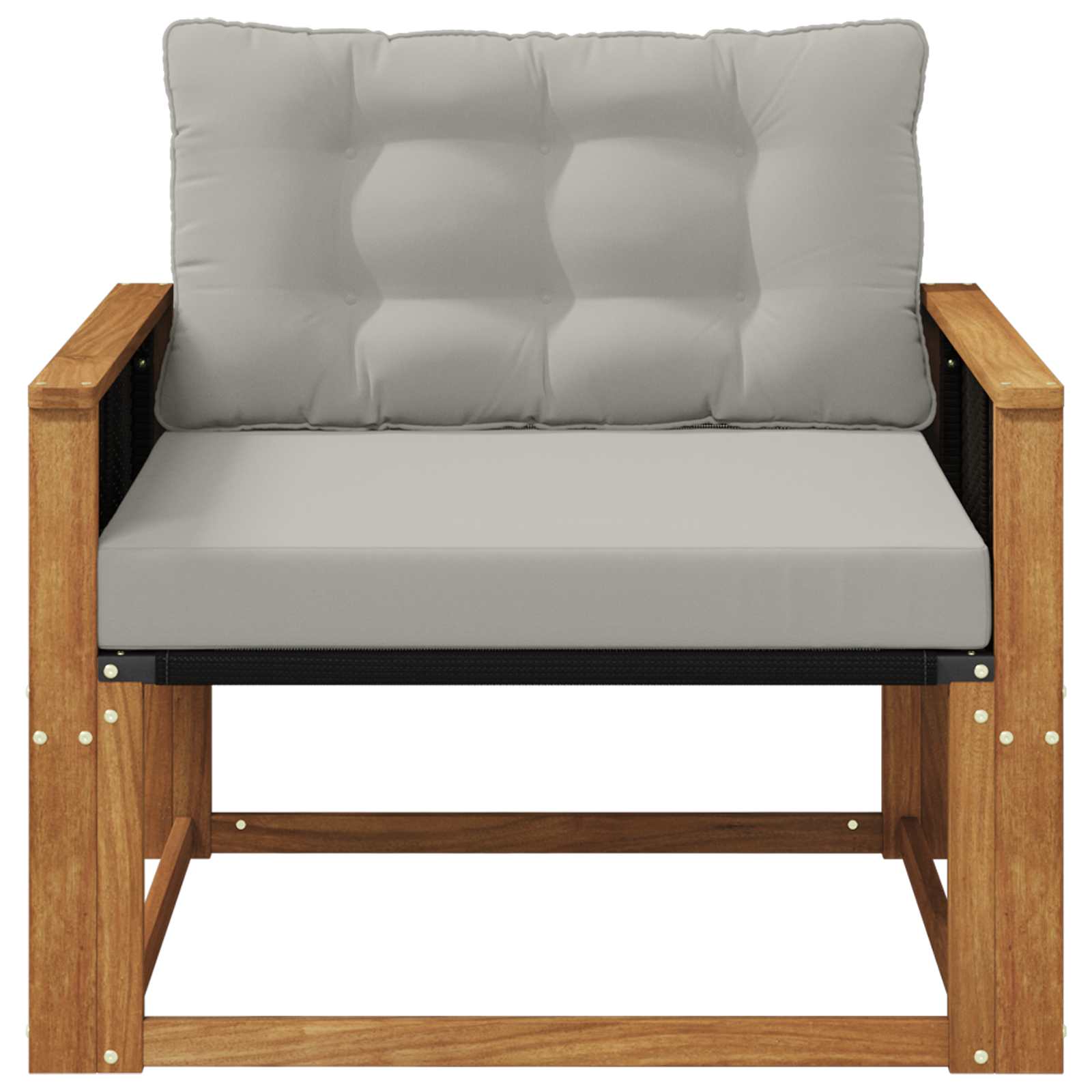 Outdoor-Sofagarnitur Massives Akazienholz und Textilene Natur