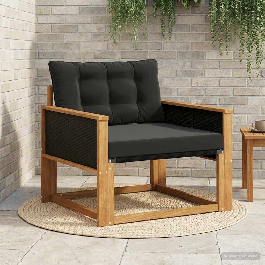Outdoor-Sofagarnitur Massives Akazienholz und Textilene Natur