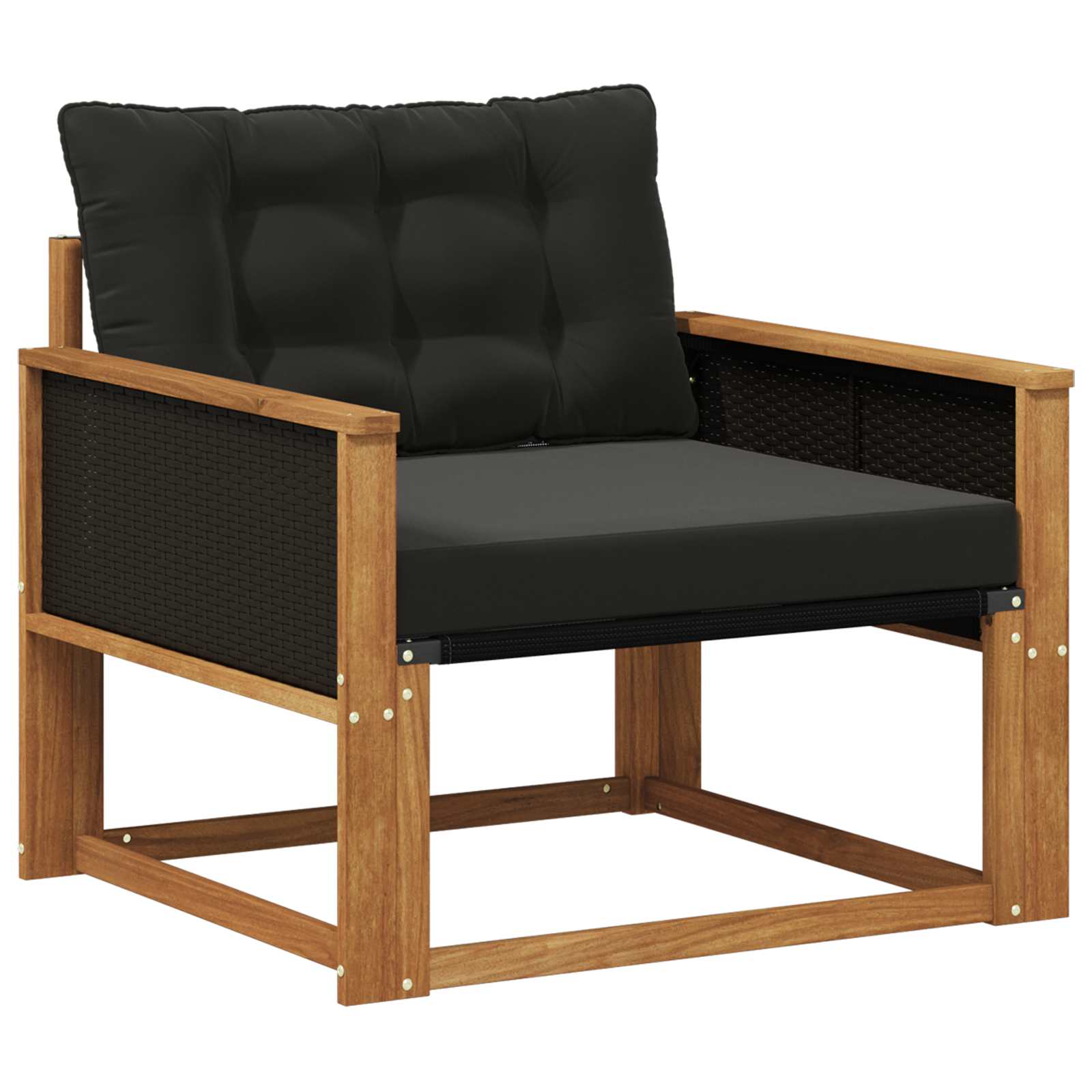 Outdoor-Sofagarnitur Massives Akazienholz und Textilene Natur