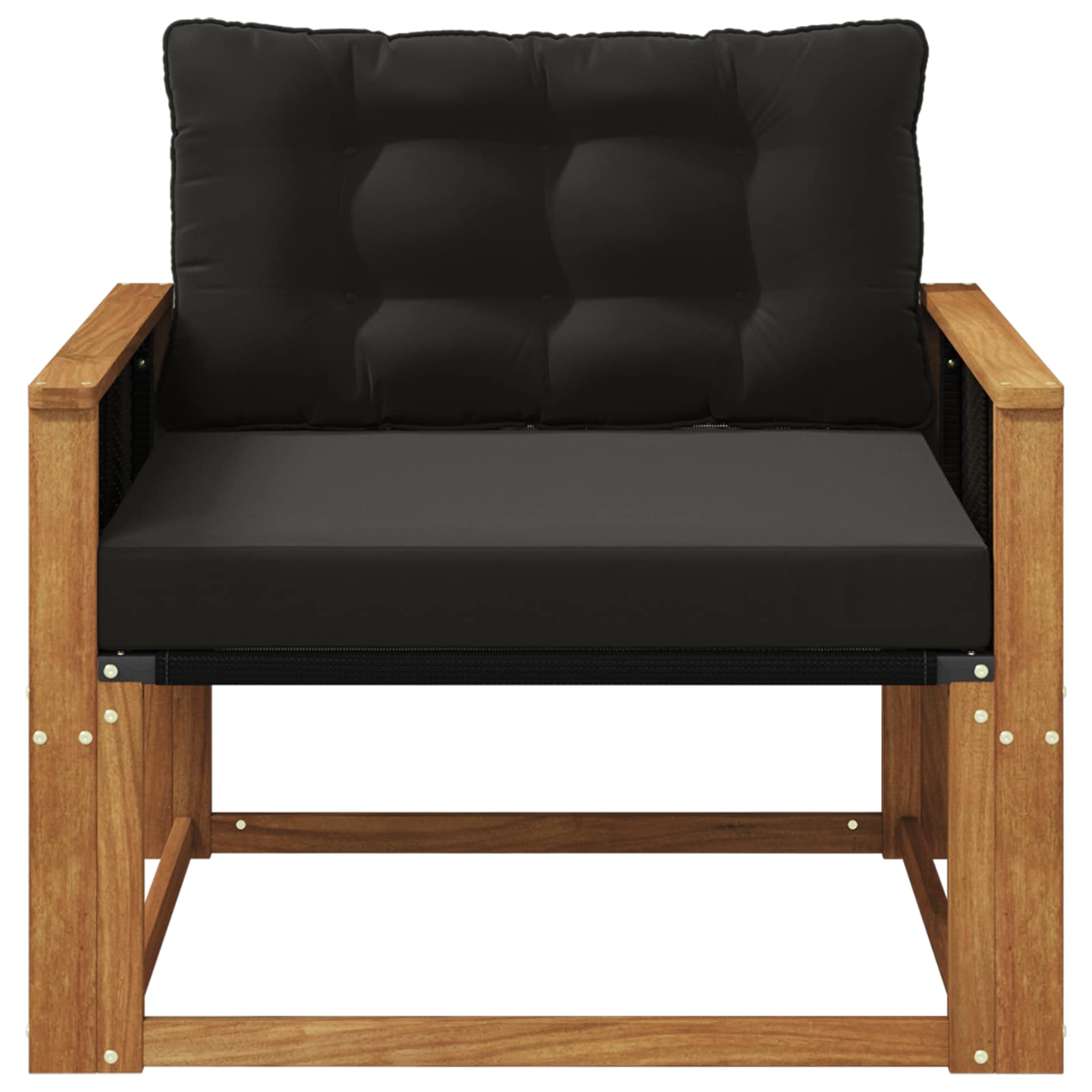 Outdoor-Sofagarnitur Massives Akazienholz und Textilene Natur