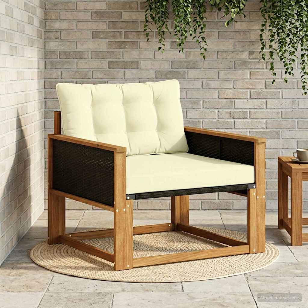 Outdoor-Sofagarnitur Massives Akazienholz und Textilene Natur