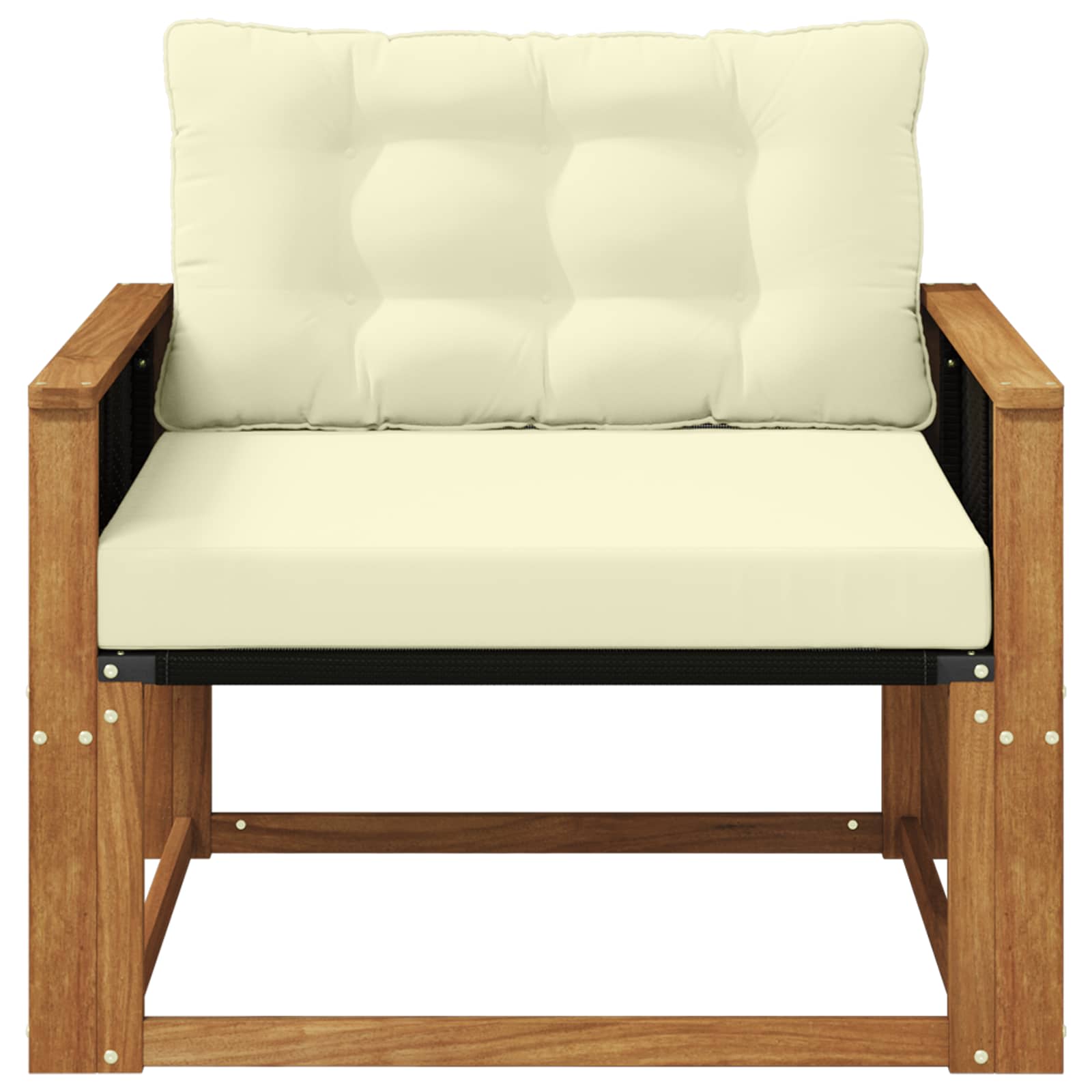 Outdoor-Sofagarnitur Massives Akazienholz und Textilene Natur