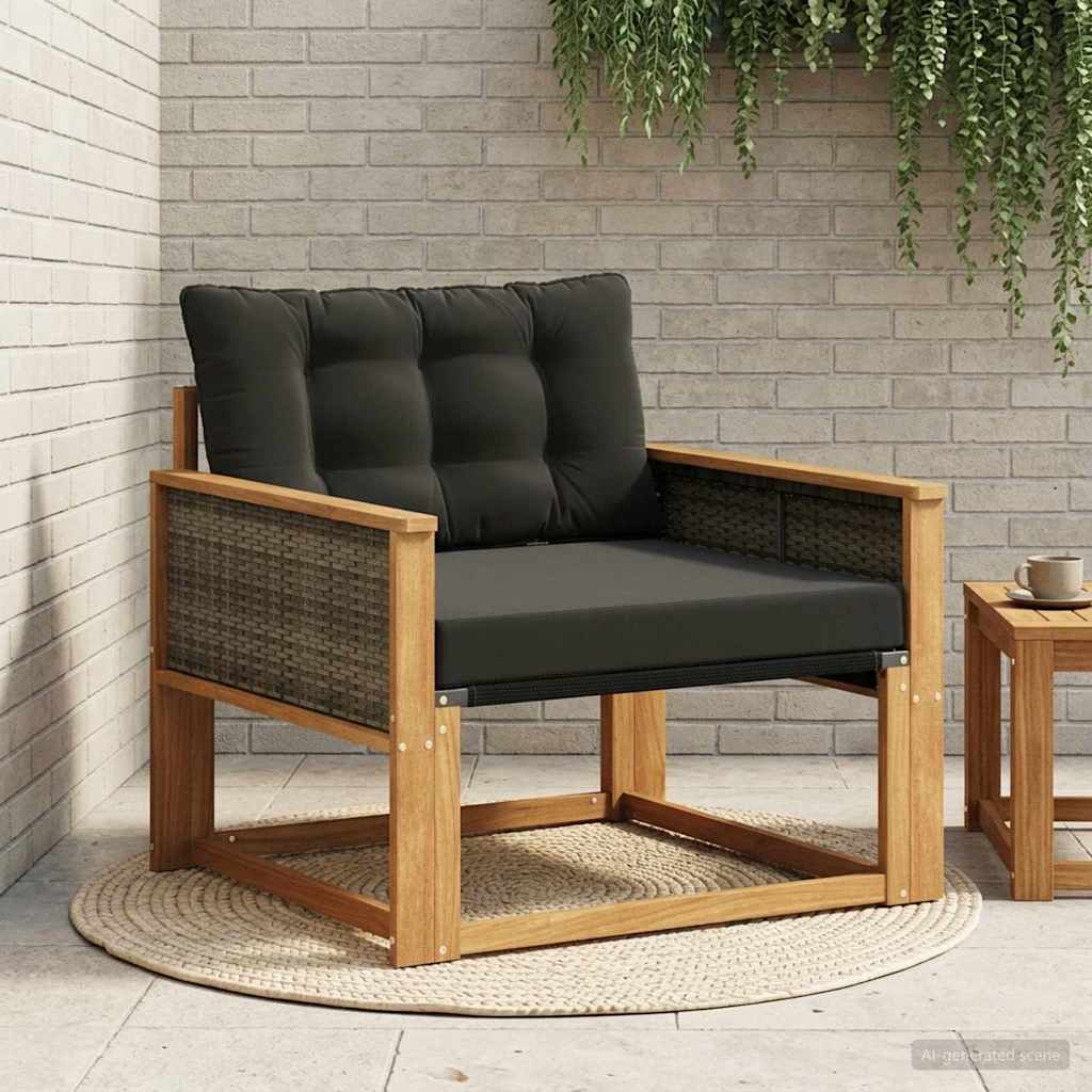 Outdoor-Sofagarnitur Massives Akazienholz und Textilene Natur