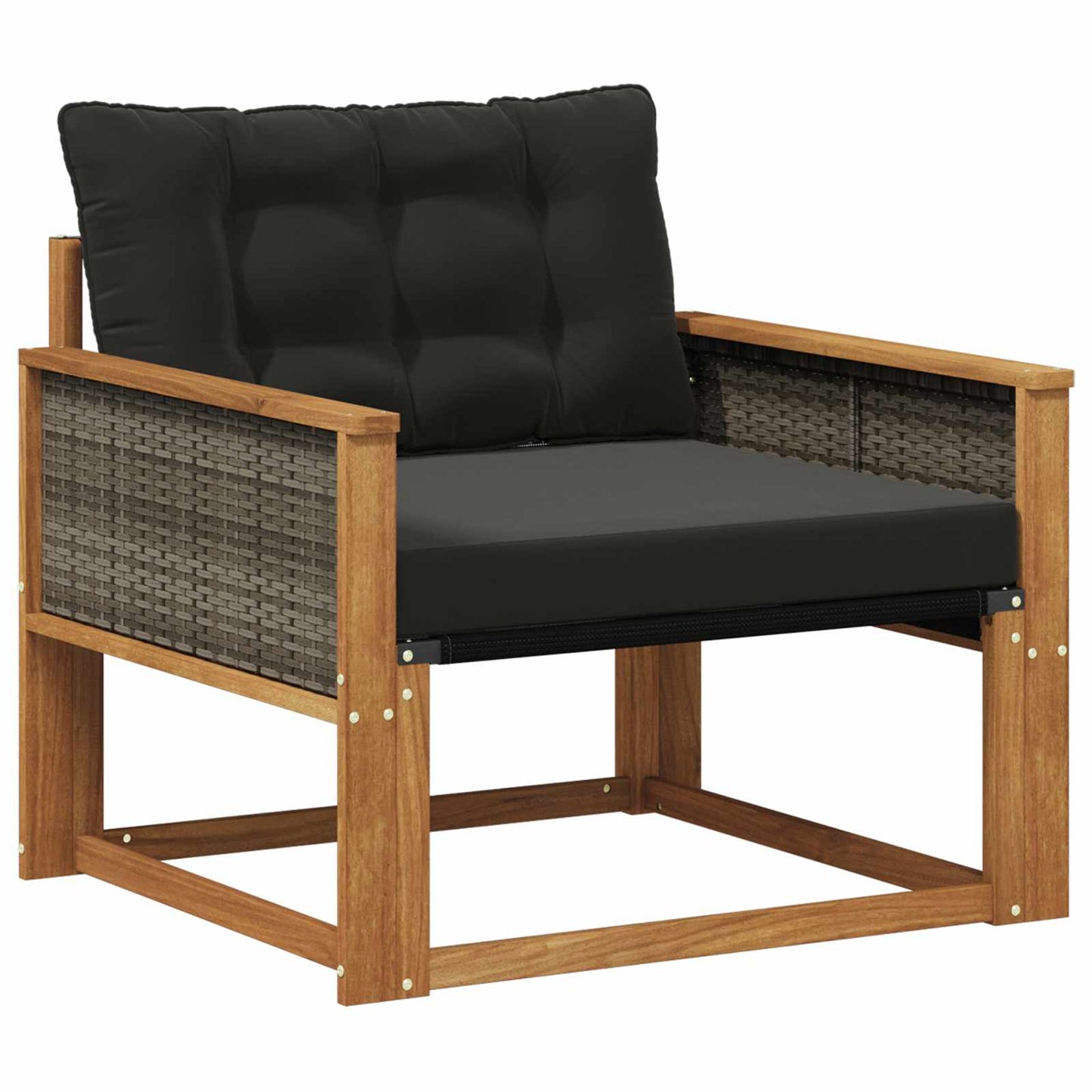 Outdoor-Sofagarnitur Massives Akazienholz und Textilene Natur