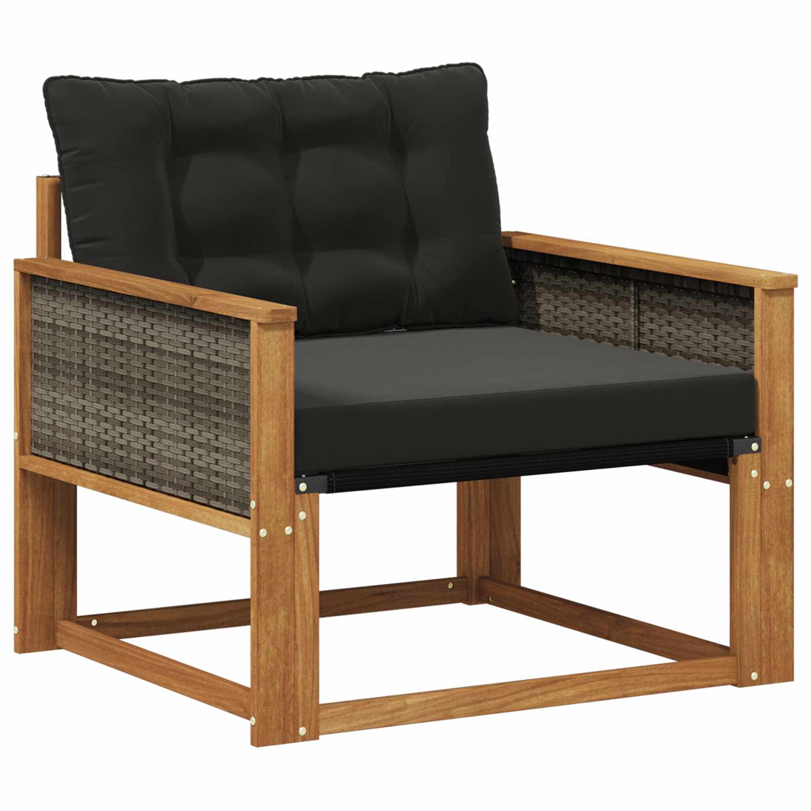 Outdoor-Sofagarnitur Massives Akazienholz und Textilene Natur