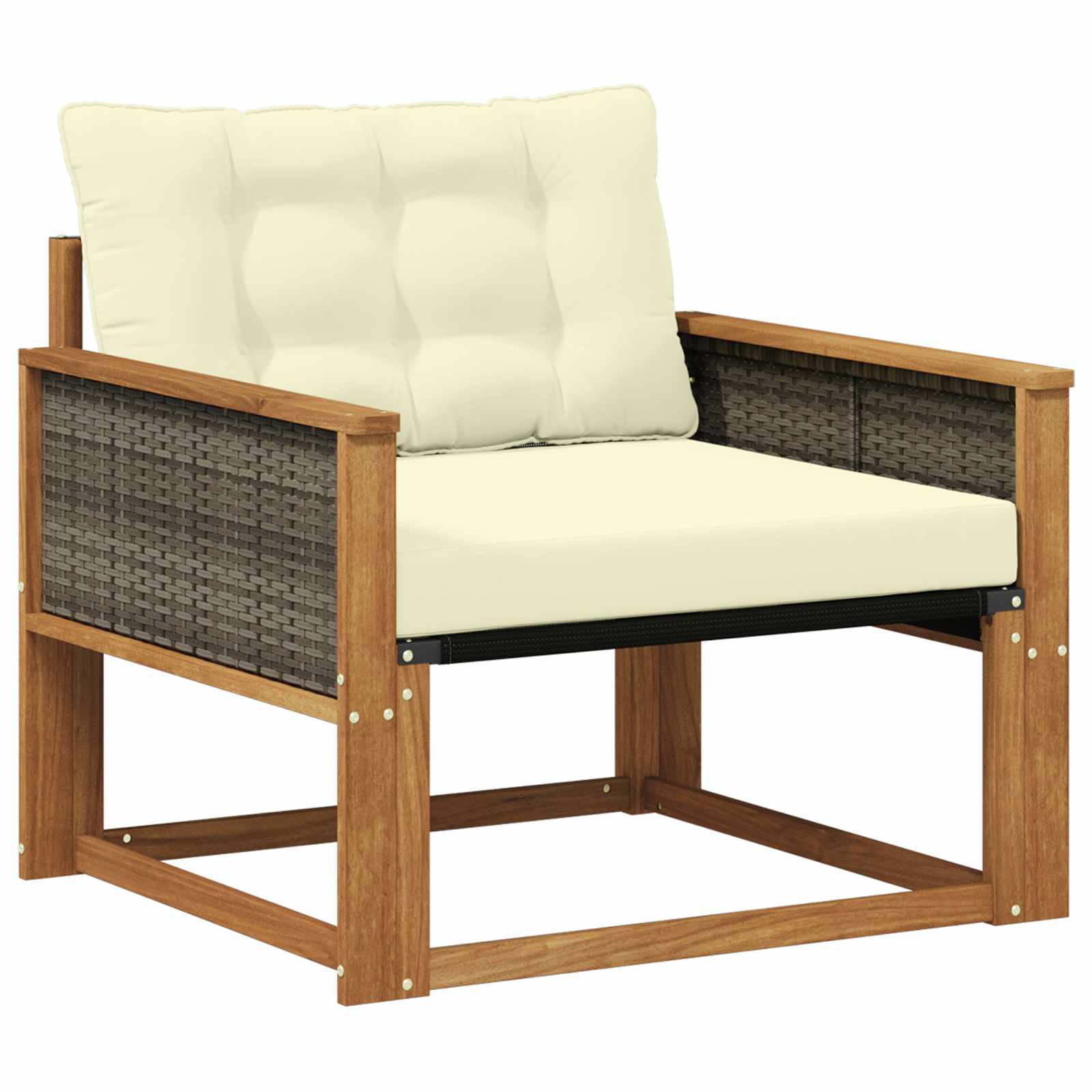 Outdoor-Sofagarnitur Massives Akazienholz und Textilene Natur