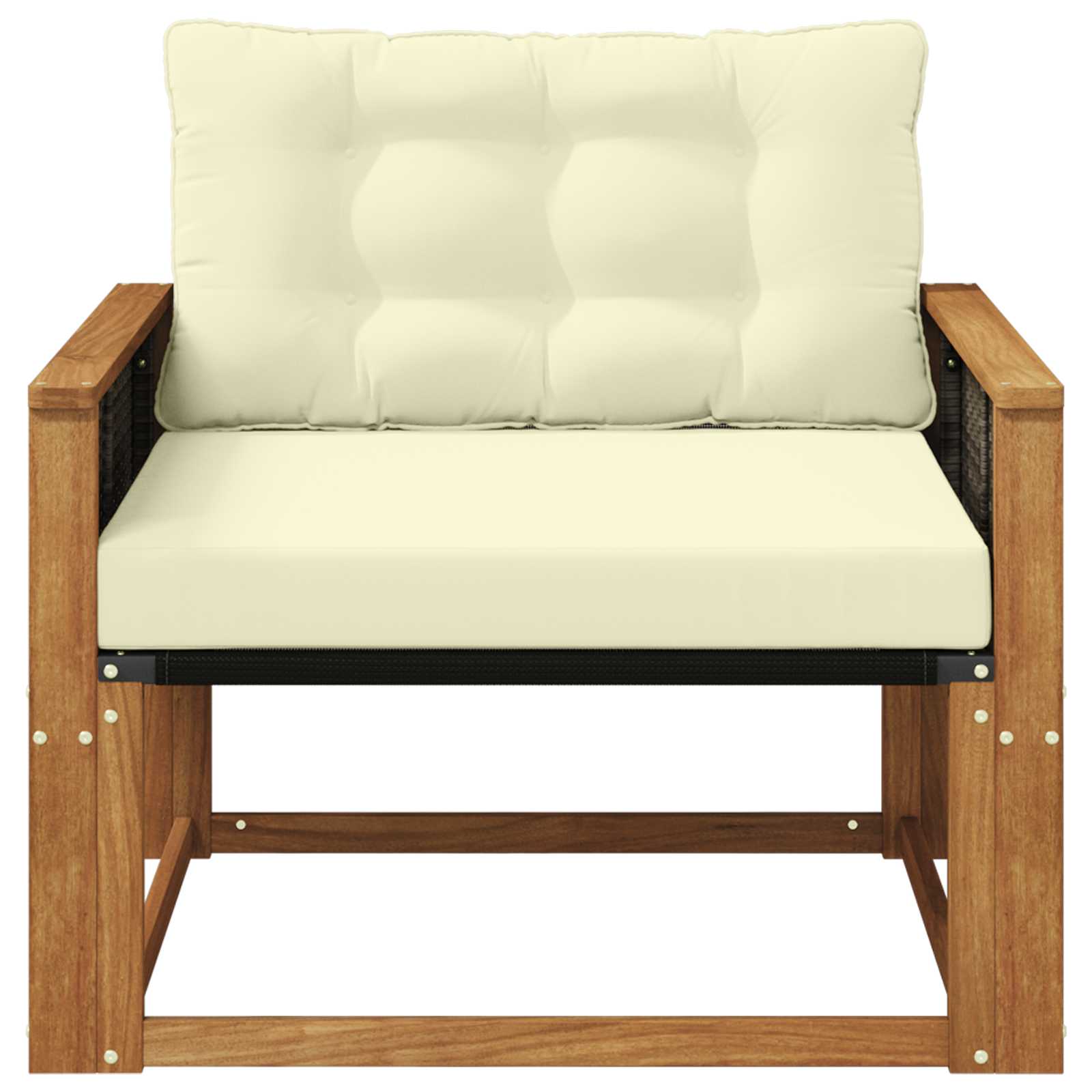 Outdoor-Sofagarnitur Massives Akazienholz und Textilene Natur