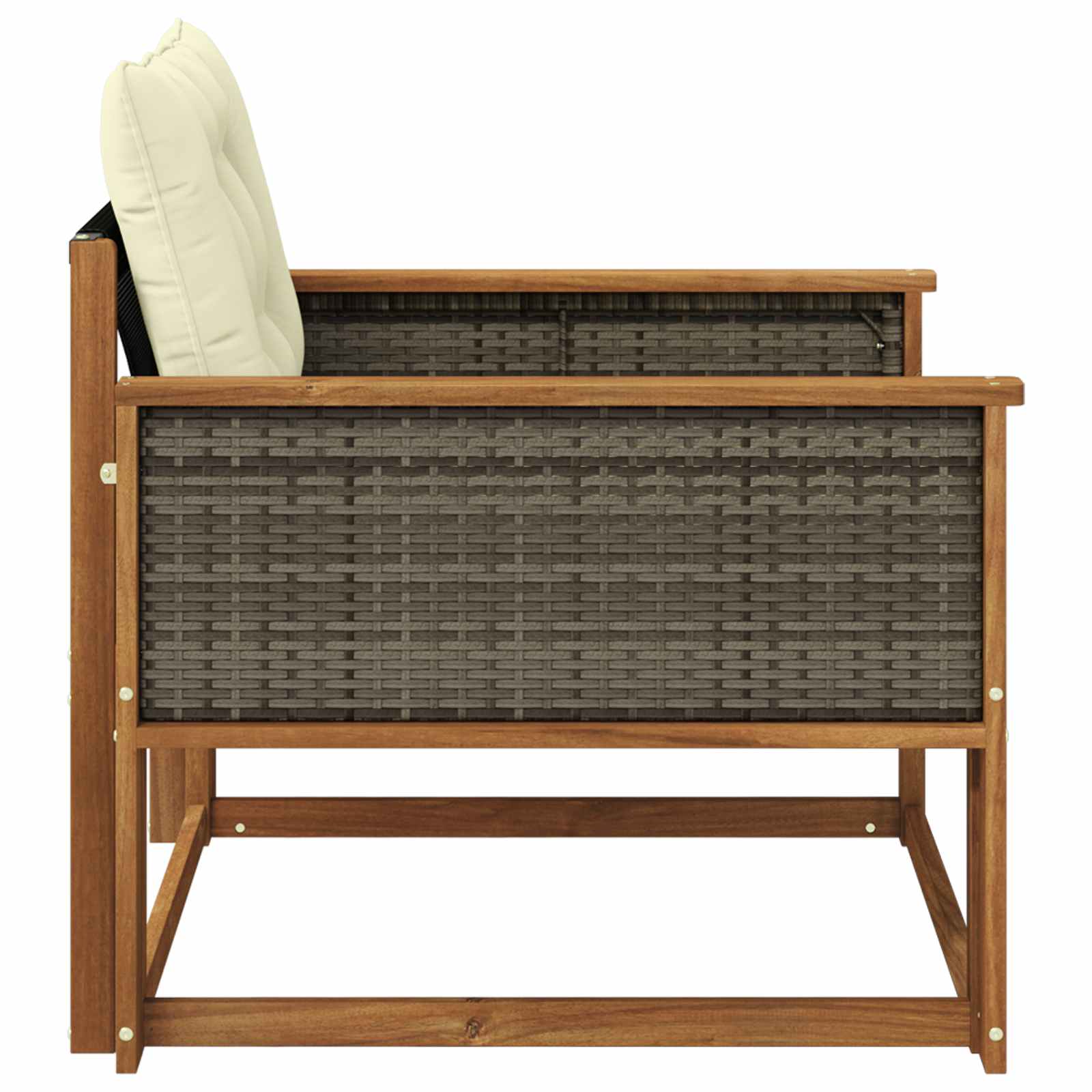 Outdoor-Sofagarnitur Massives Akazienholz und Textilene Natur