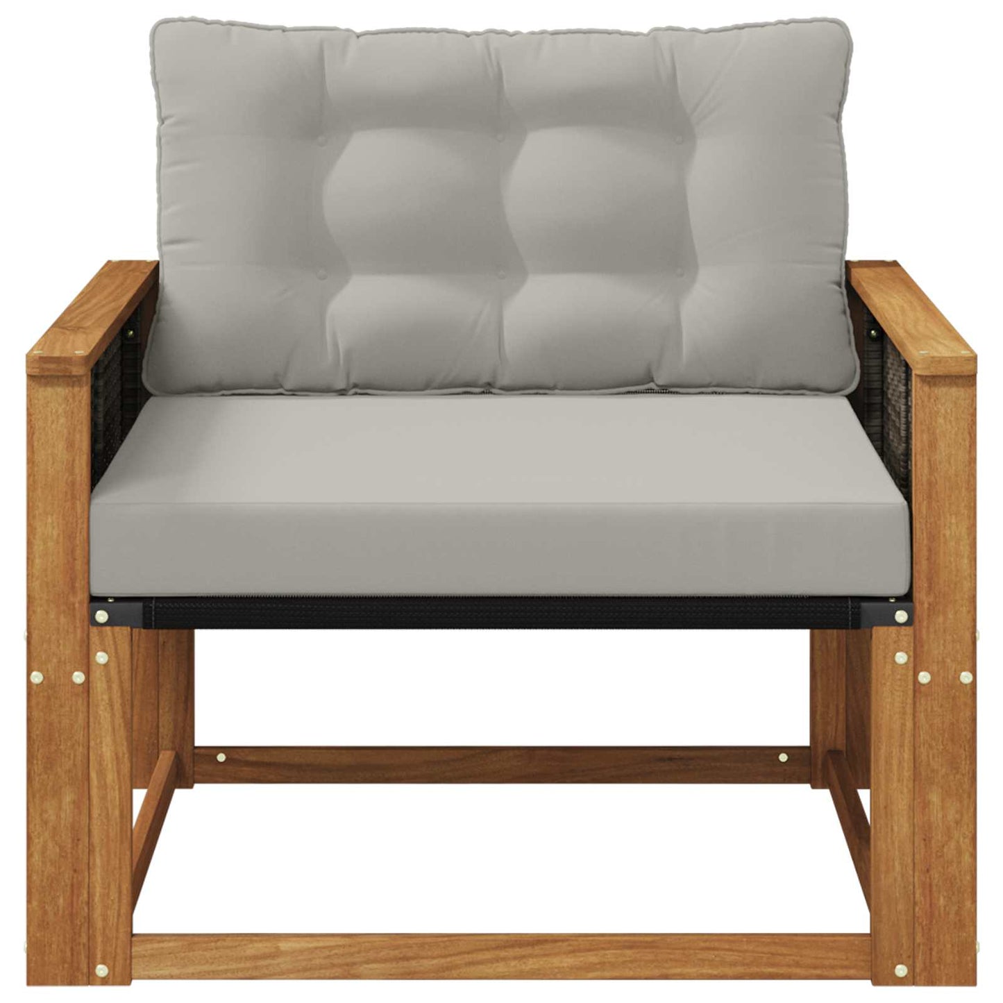 Outdoor-Sofagarnitur Massives Akazienholz und Textilene Natur