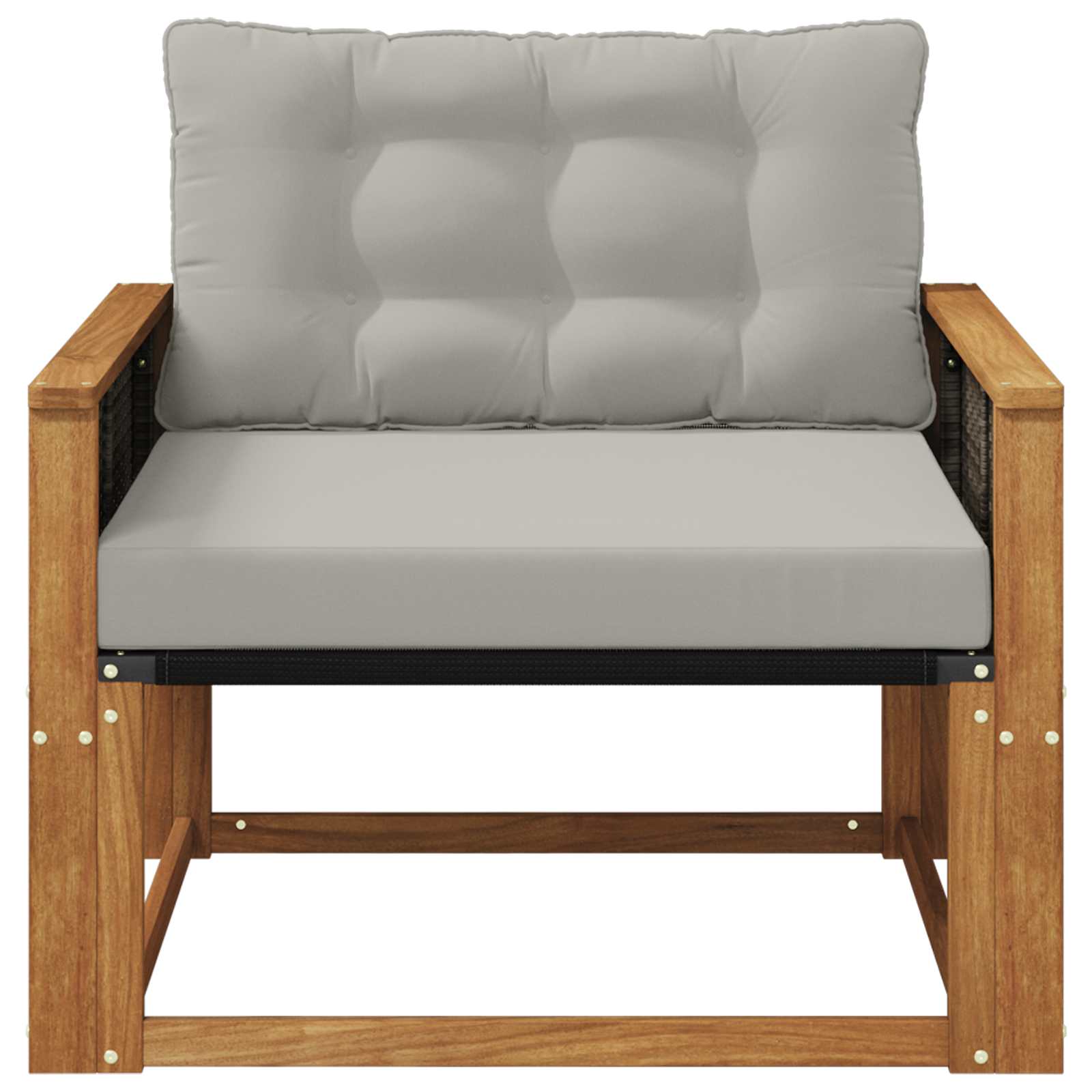 Outdoor-Sofagarnitur Massives Akazienholz und Textilene Natur