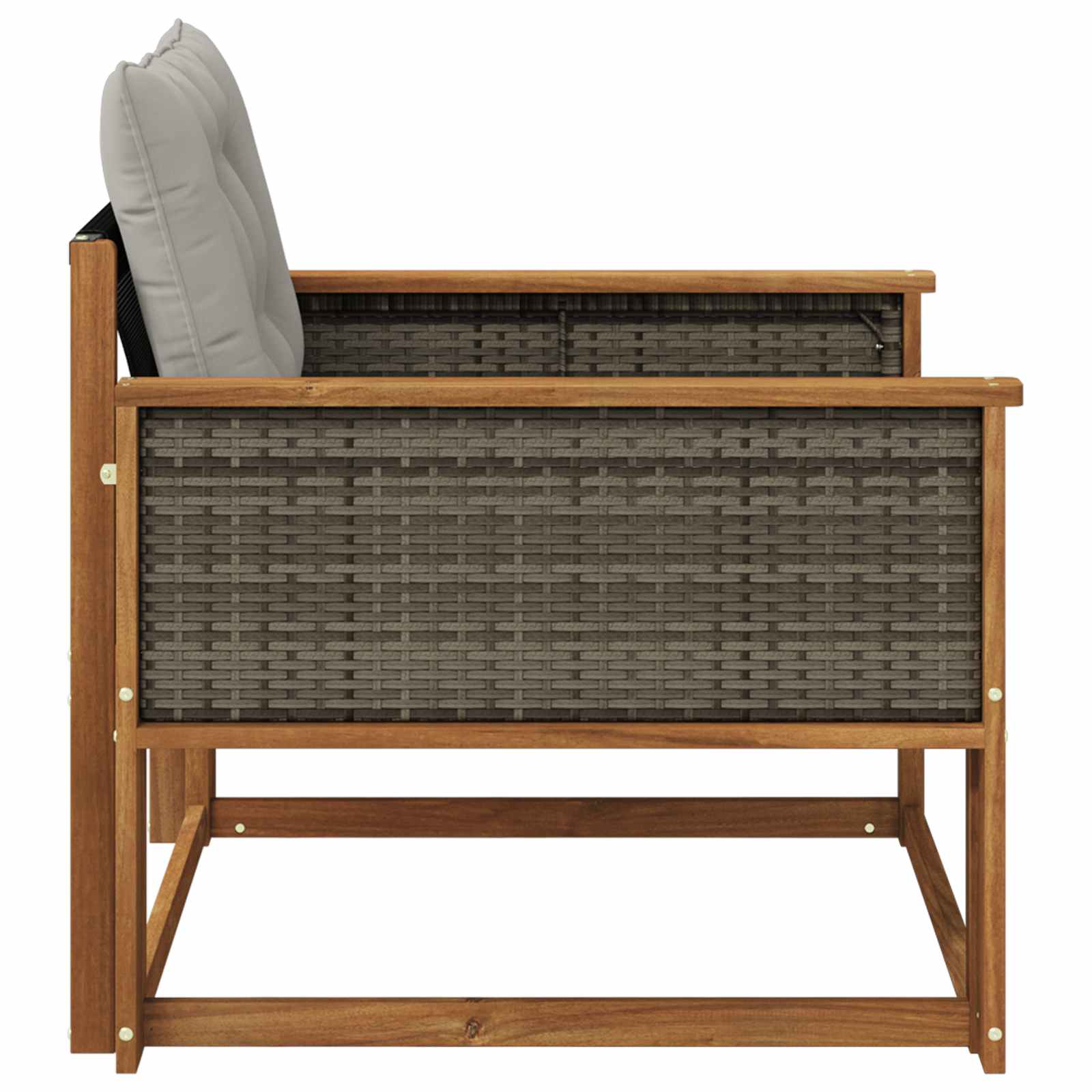 Outdoor-Sofagarnitur Massives Akazienholz und Textilene Natur