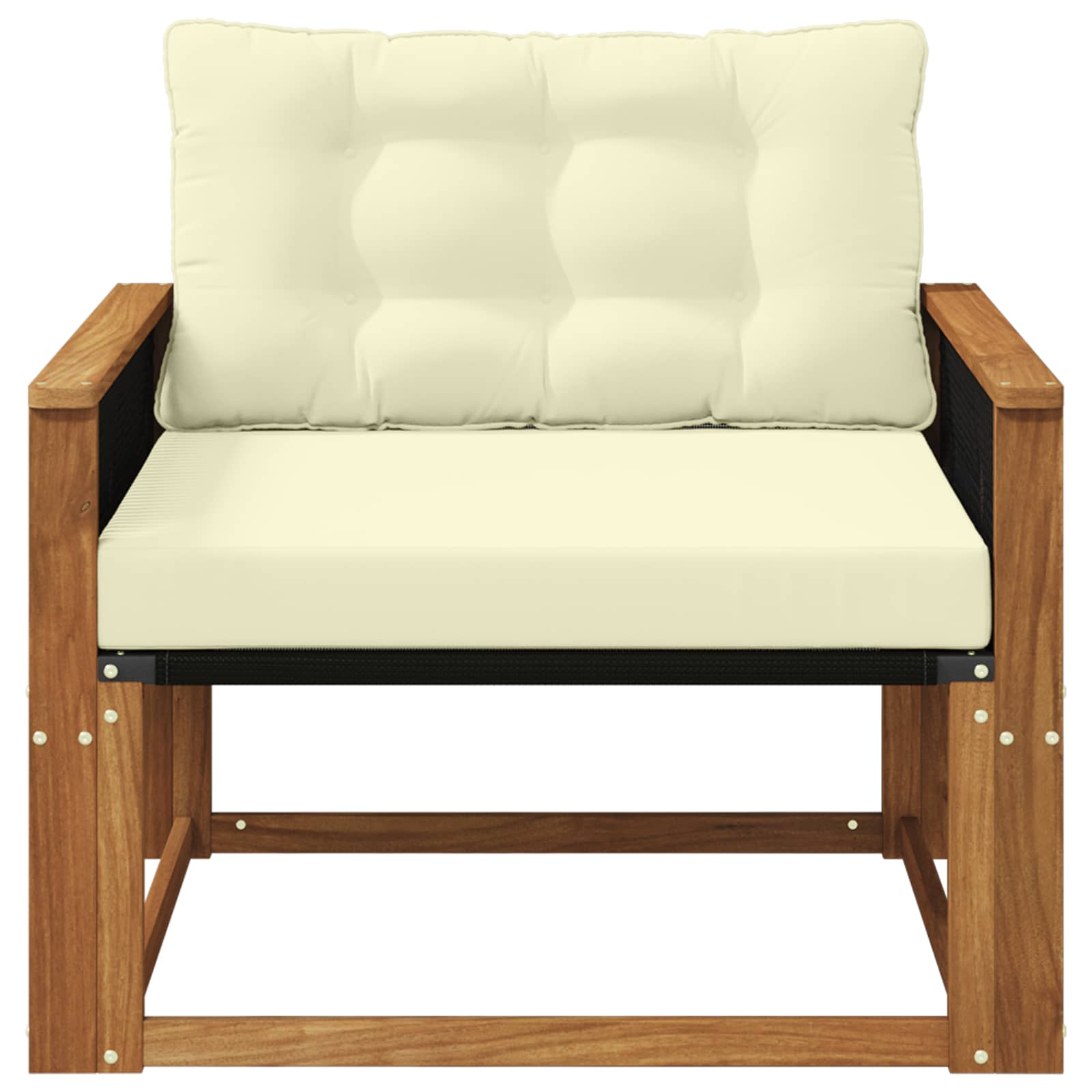Outdoor-Sofagarnitur Massives Akazienholz und Textilene Natur