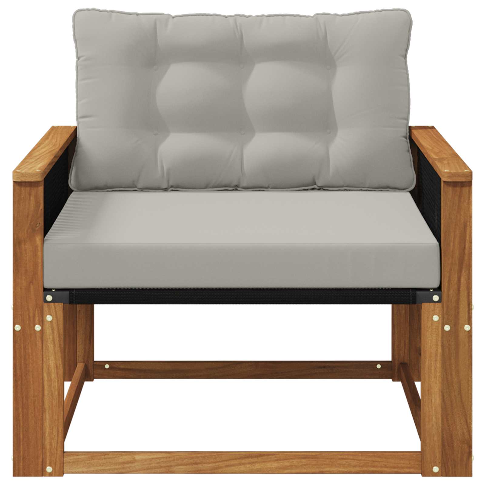 Outdoor-Sofagarnitur Massives Akazienholz und Textilene Natur