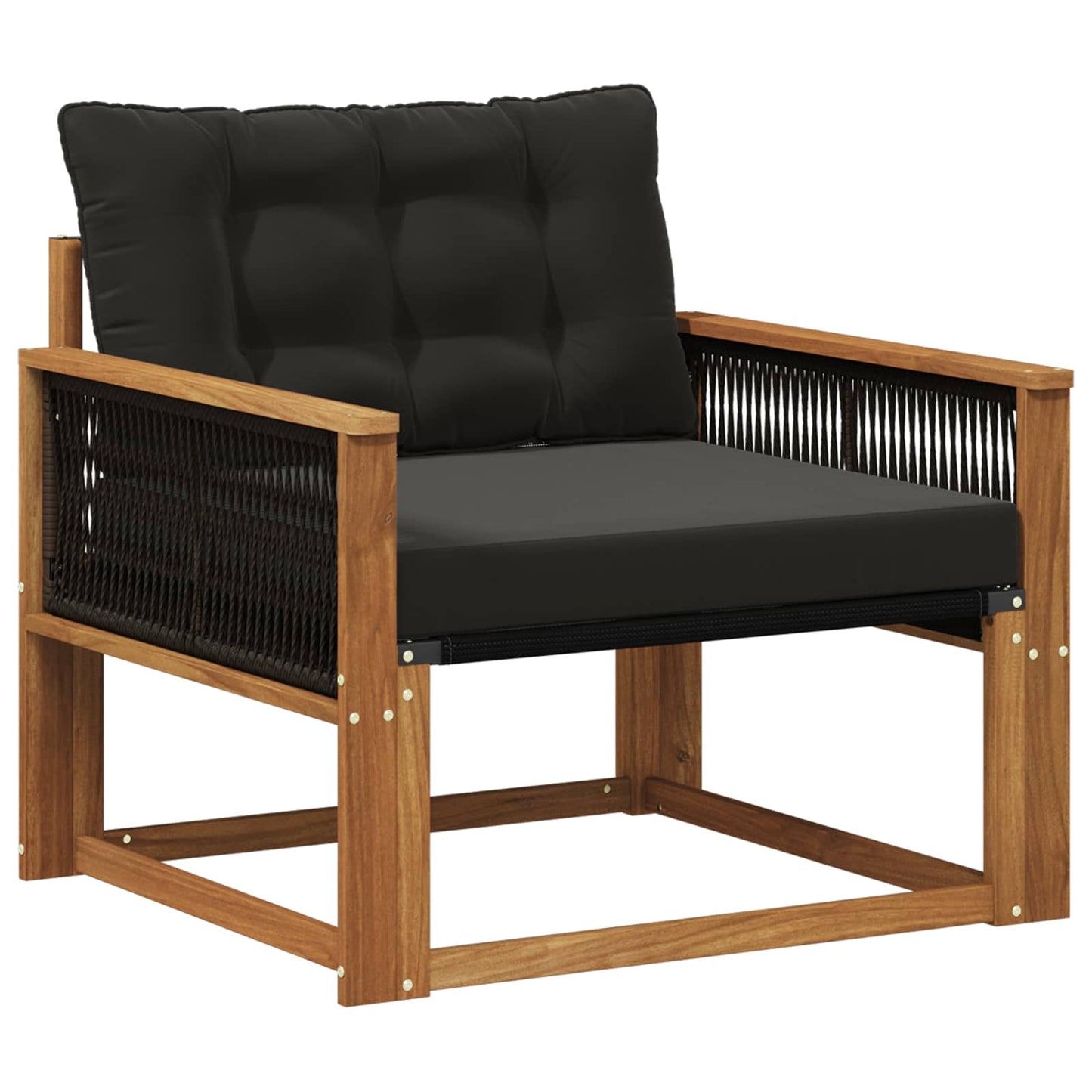 Outdoor-Sofagarnitur Massives Akazienholz und Textilene Natur