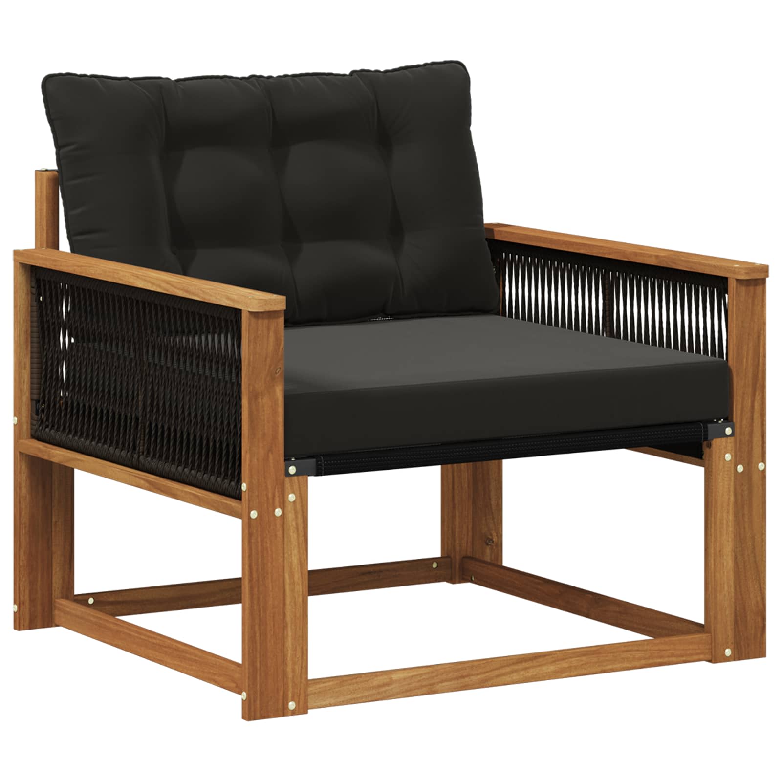 Outdoor-Sofagarnitur Massives Akazienholz und Textilene Natur