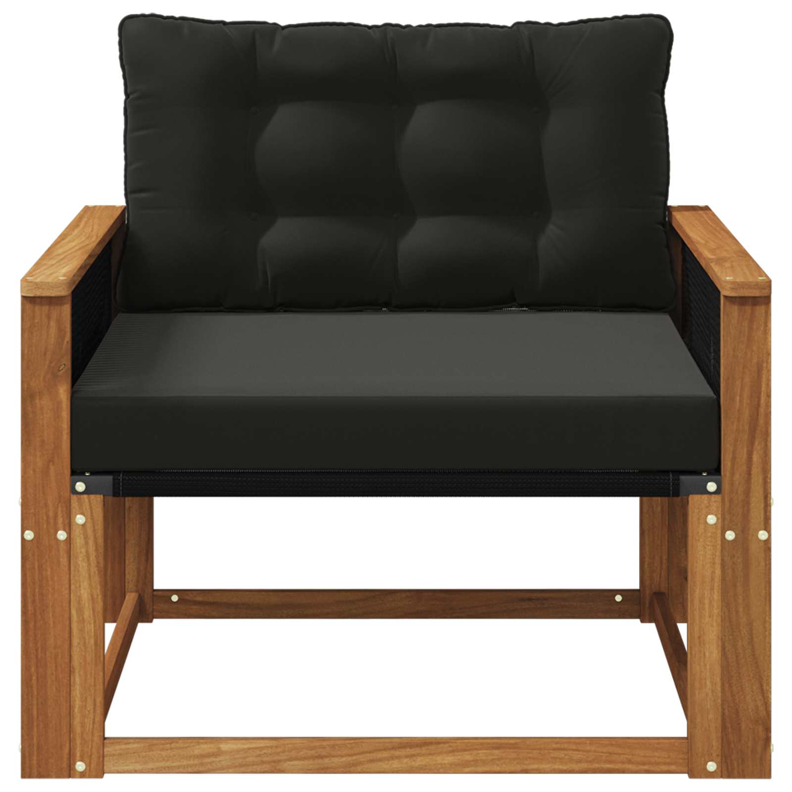 Outdoor-Sofagarnitur Massives Akazienholz und Textilene Natur