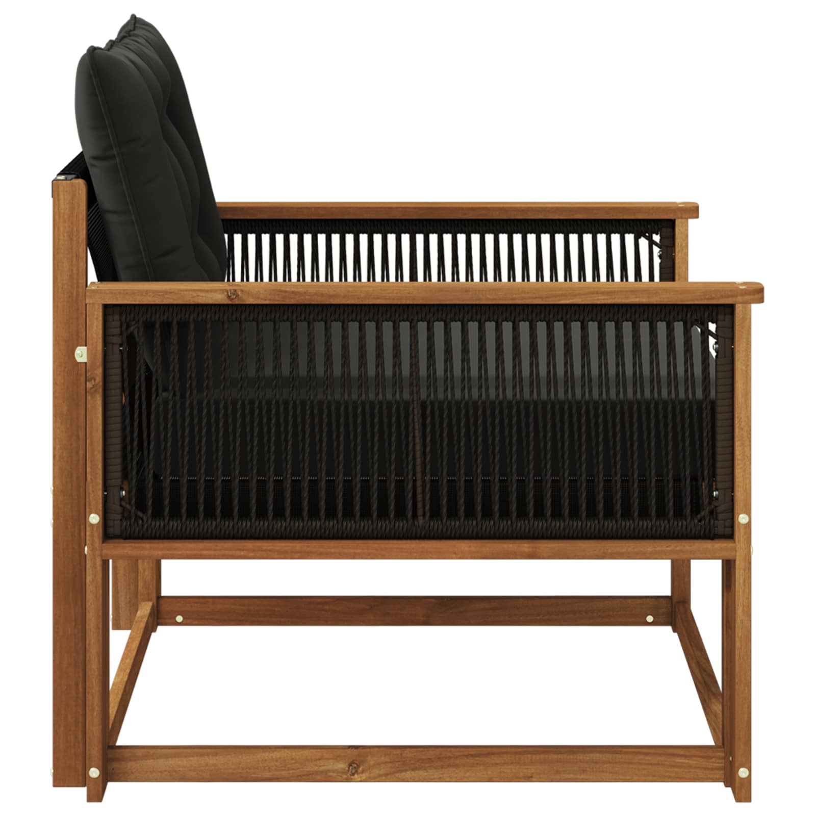 Outdoor-Sofagarnitur Massives Akazienholz und Textilene Natur
