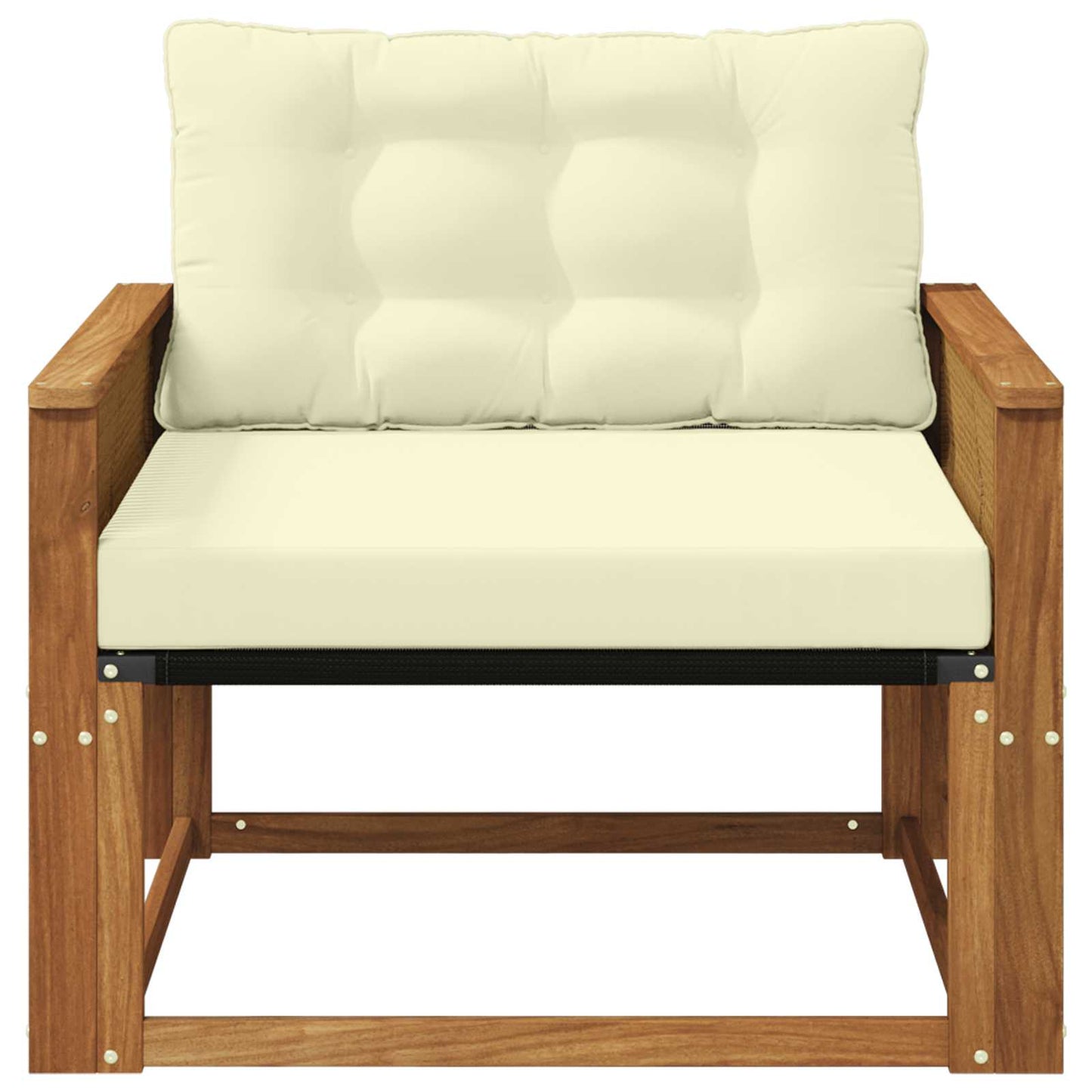 Outdoor-Sofagarnitur Massives Akazienholz und Textilene Natur