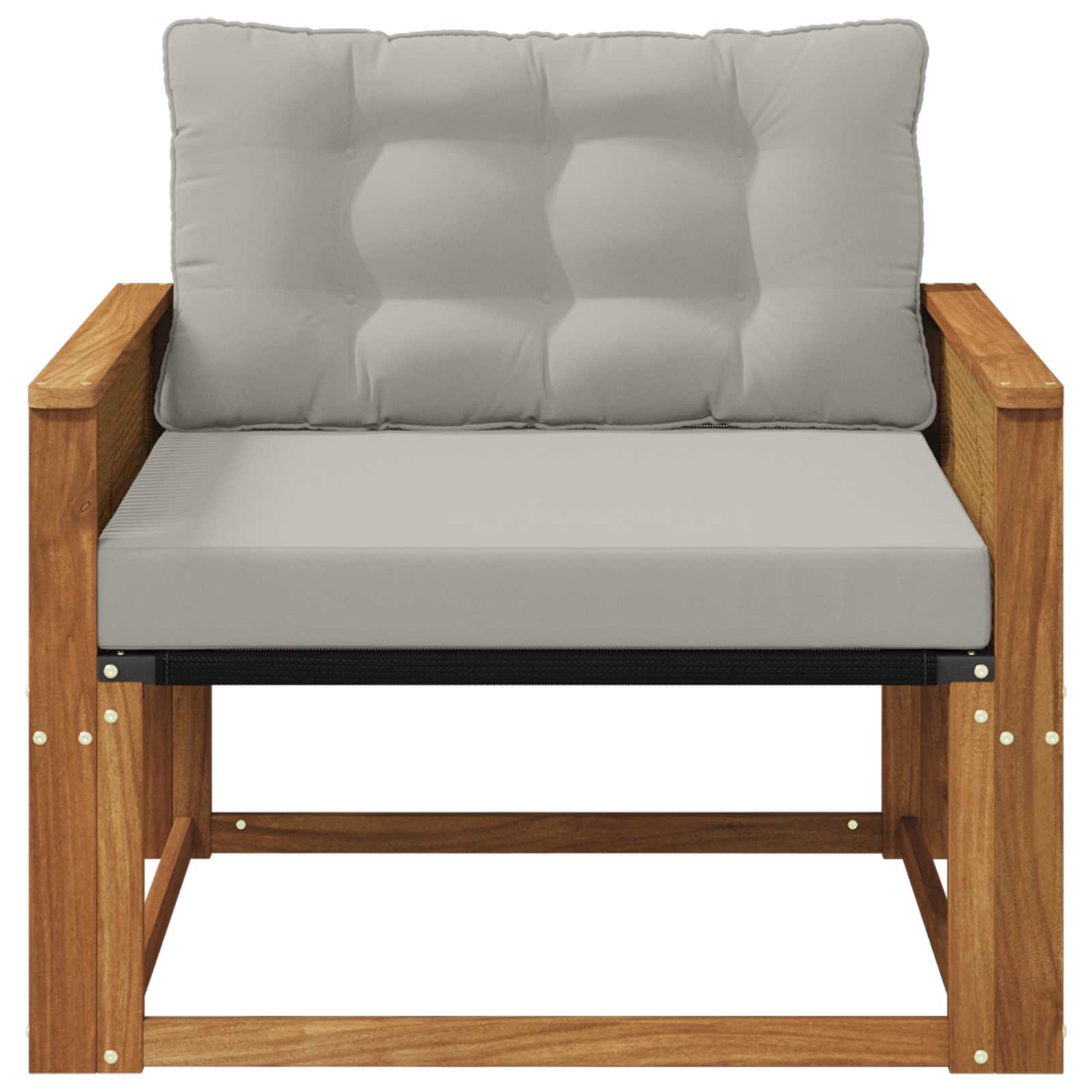 Outdoor-Sofagarnitur Massives Akazienholz und Textilene Natur