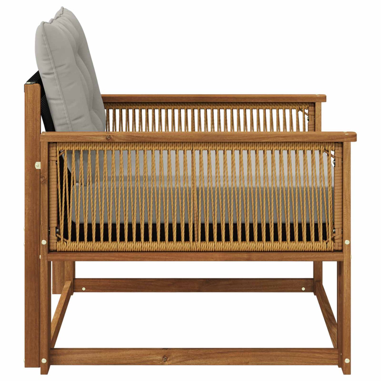 Outdoor-Sofagarnitur Massives Akazienholz und Textilene Natur