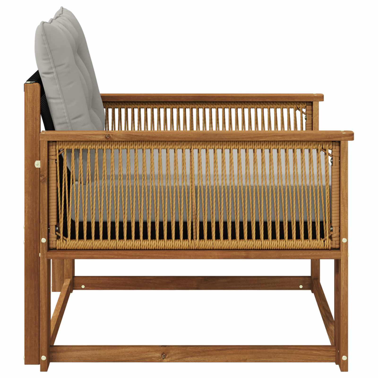 Outdoor-Sofagarnitur Massives Akazienholz und Textilene Natur