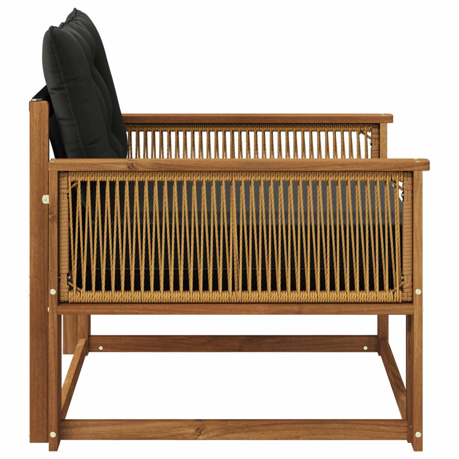 Outdoor-Sofagarnitur Massives Akazienholz und Textilene Natur